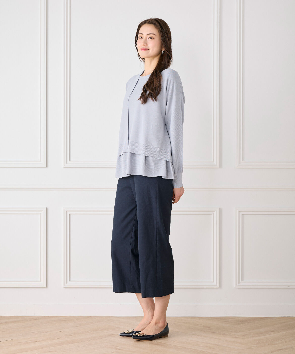 7-IDconcept.「《大きいサイズ》ワイドクロップトパンツ」|その他|