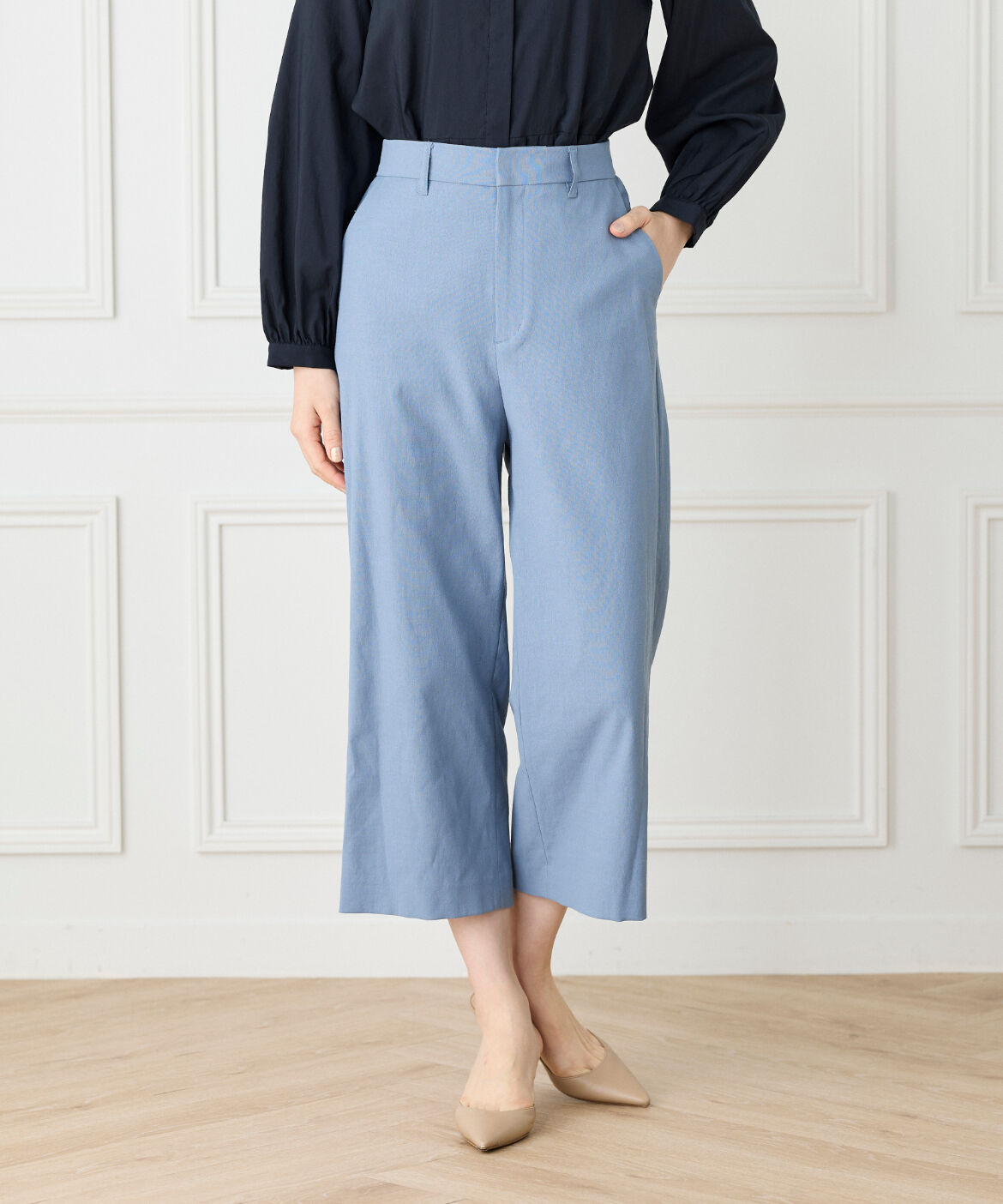 7-IDconcept.「《大きいサイズ》ワイドクロップトパンツ」|その他|