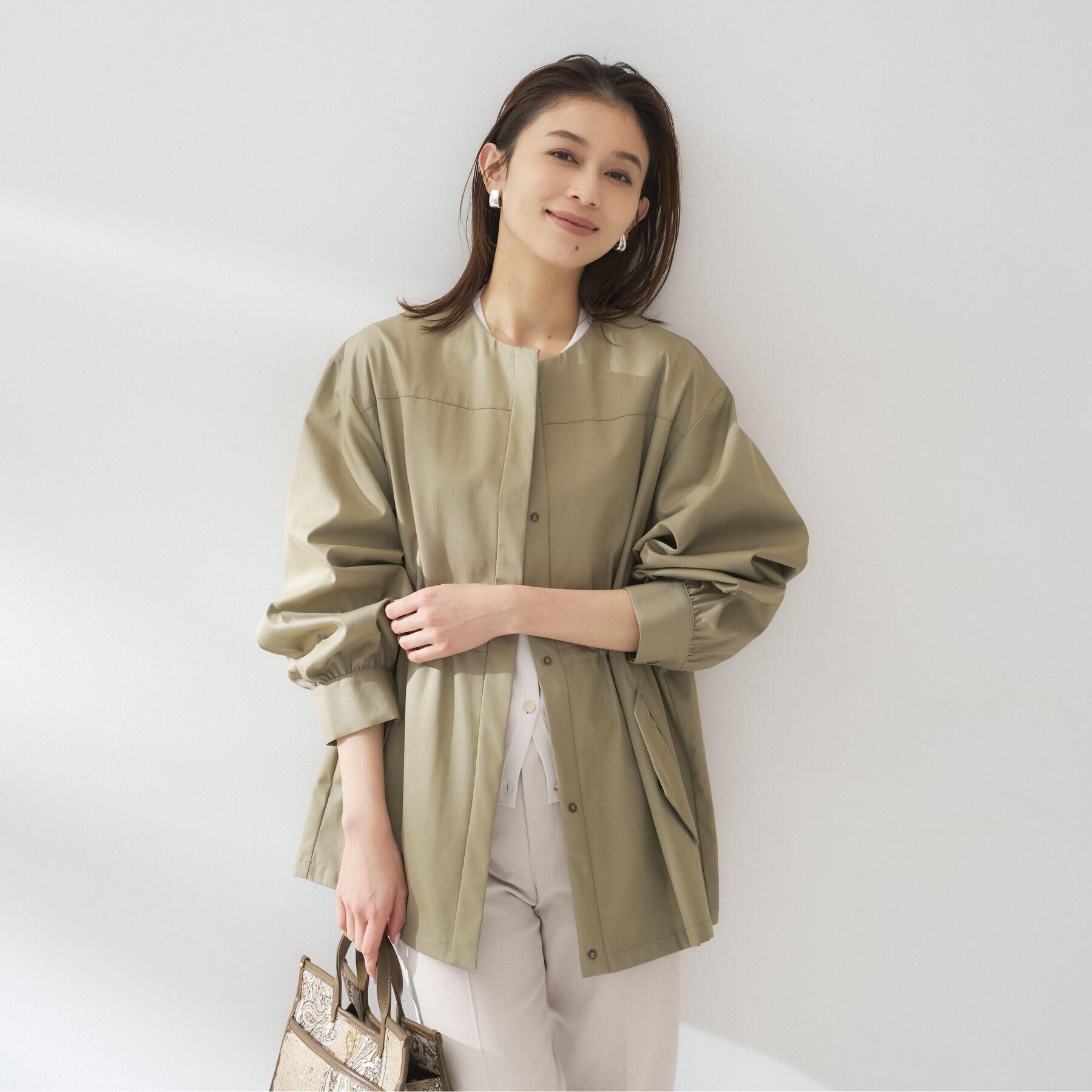 UNTITLED「ライトコットンミリタリーコート」|ノーカラーコート|