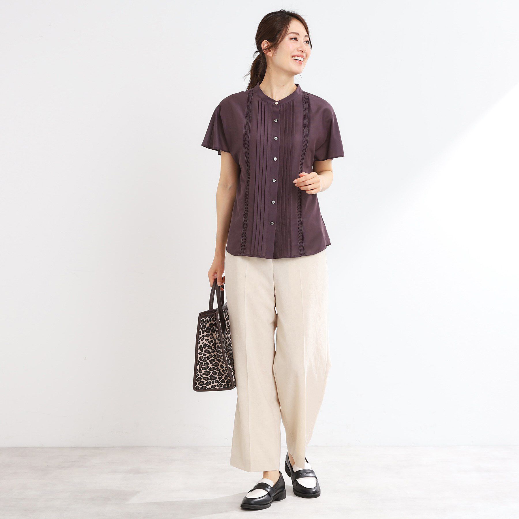 Reflect「【選べる7色◎／手洗い可】フロントピンタックデザインブラウス」|シャツ・ブラウス|