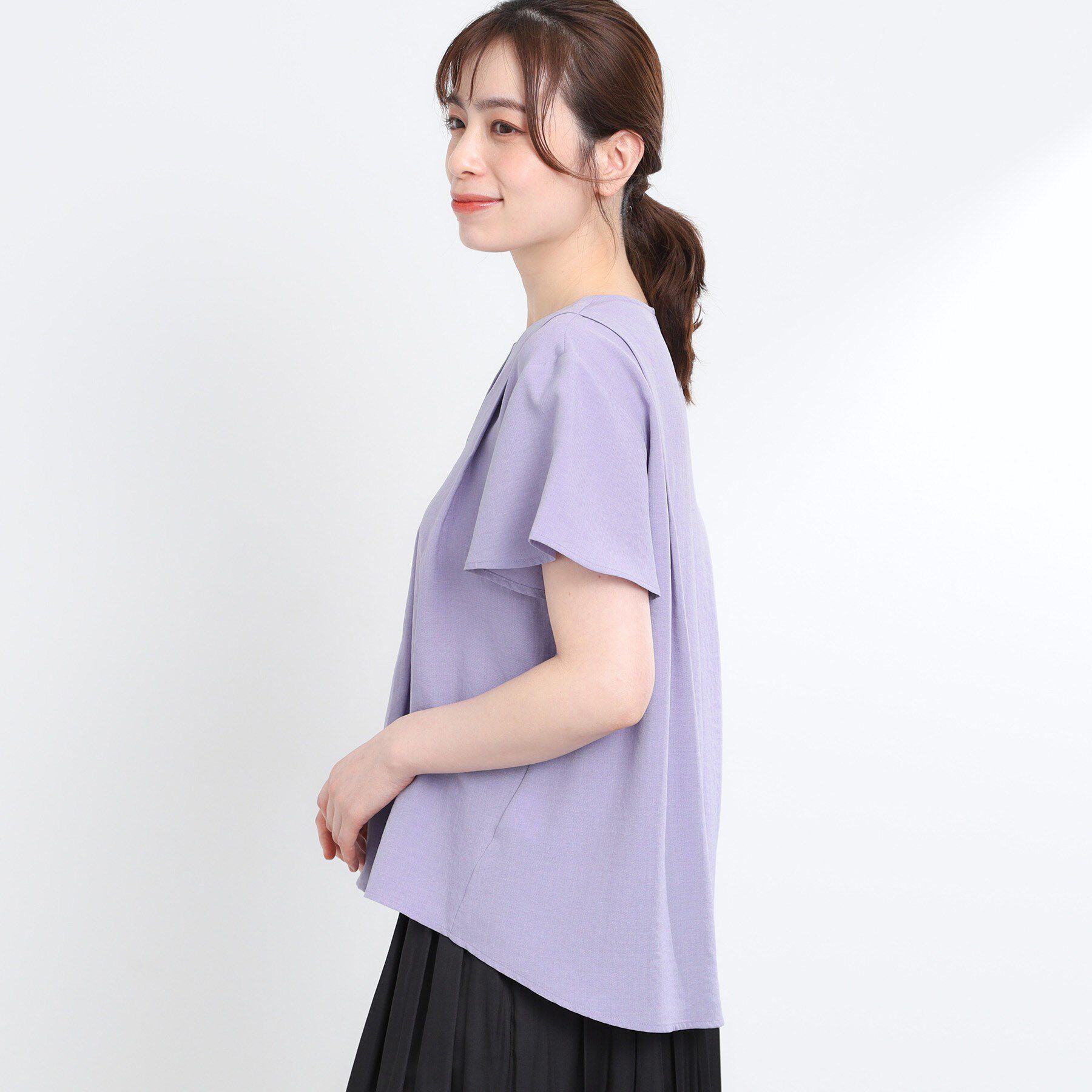 Reflect「ドライタッチスキッパーネックブラウス」|シャツ・ブラウス|