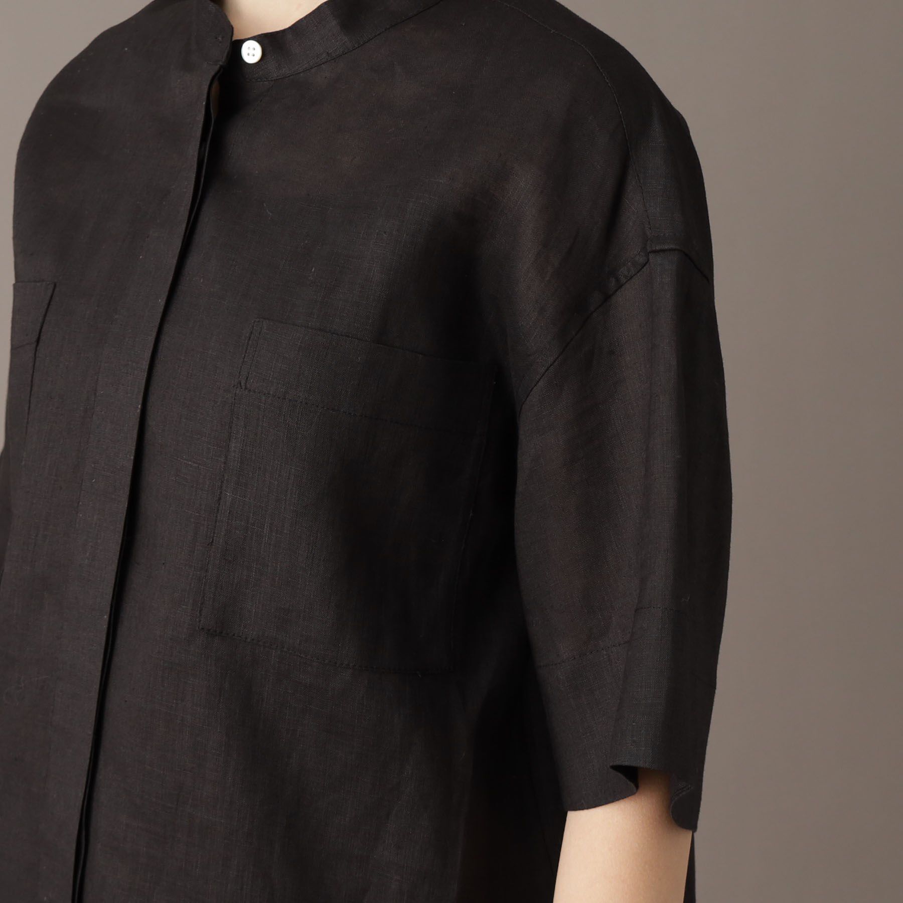 DRESSTERIOR「【リネン100％/洗える】フレンチリネンハーフスリーブシャツ」|シャツ・ブラウス|