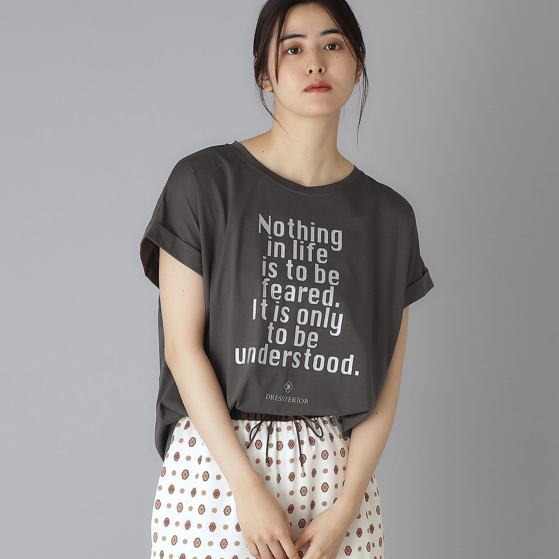 DRESSTERIOR「箔PTドルマンスリーブロゴTシャツ」|Tシャツ・カットソー|