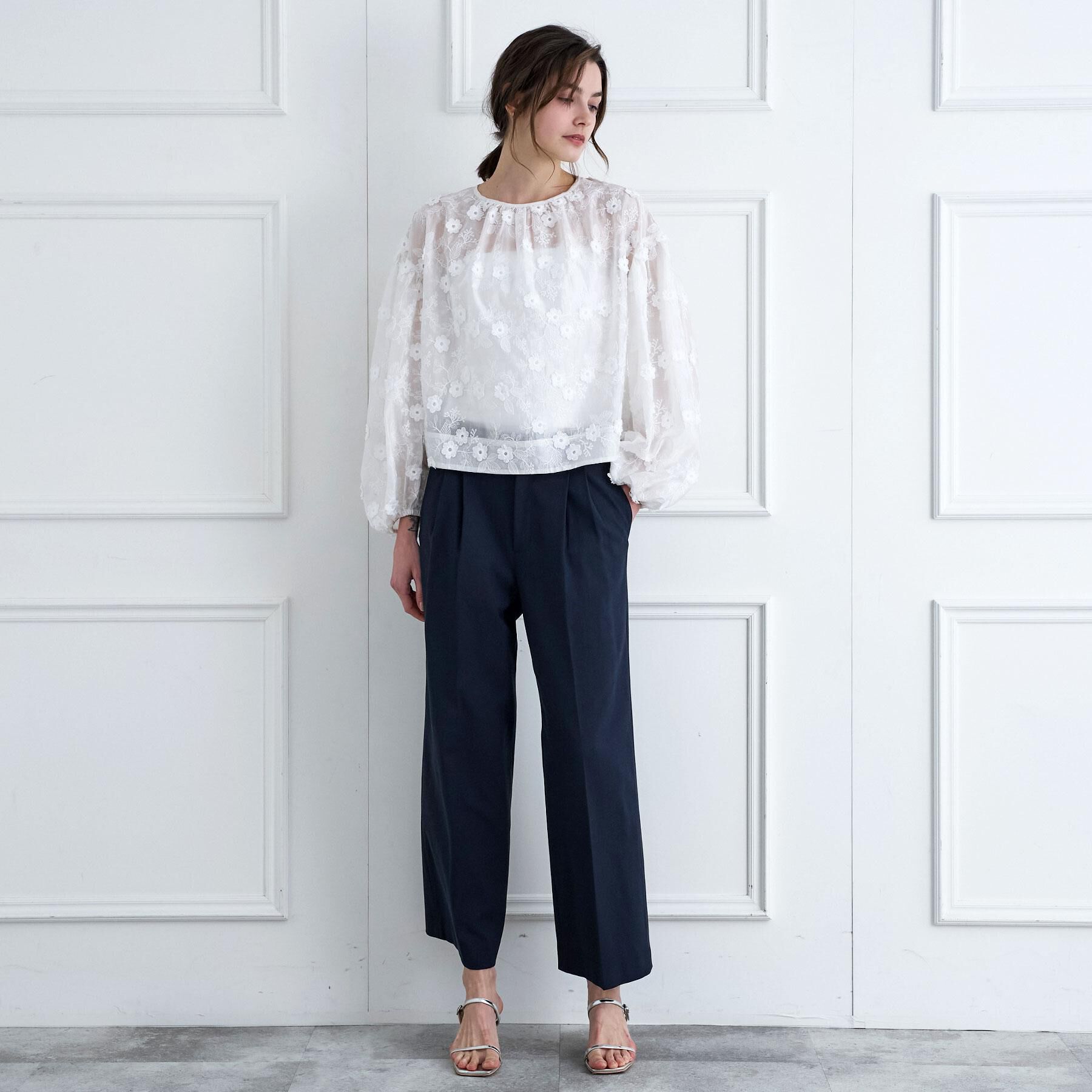 DRESSTERIOR「シアーエンブロイダリーブラウス」|シャツ・ブラウス|