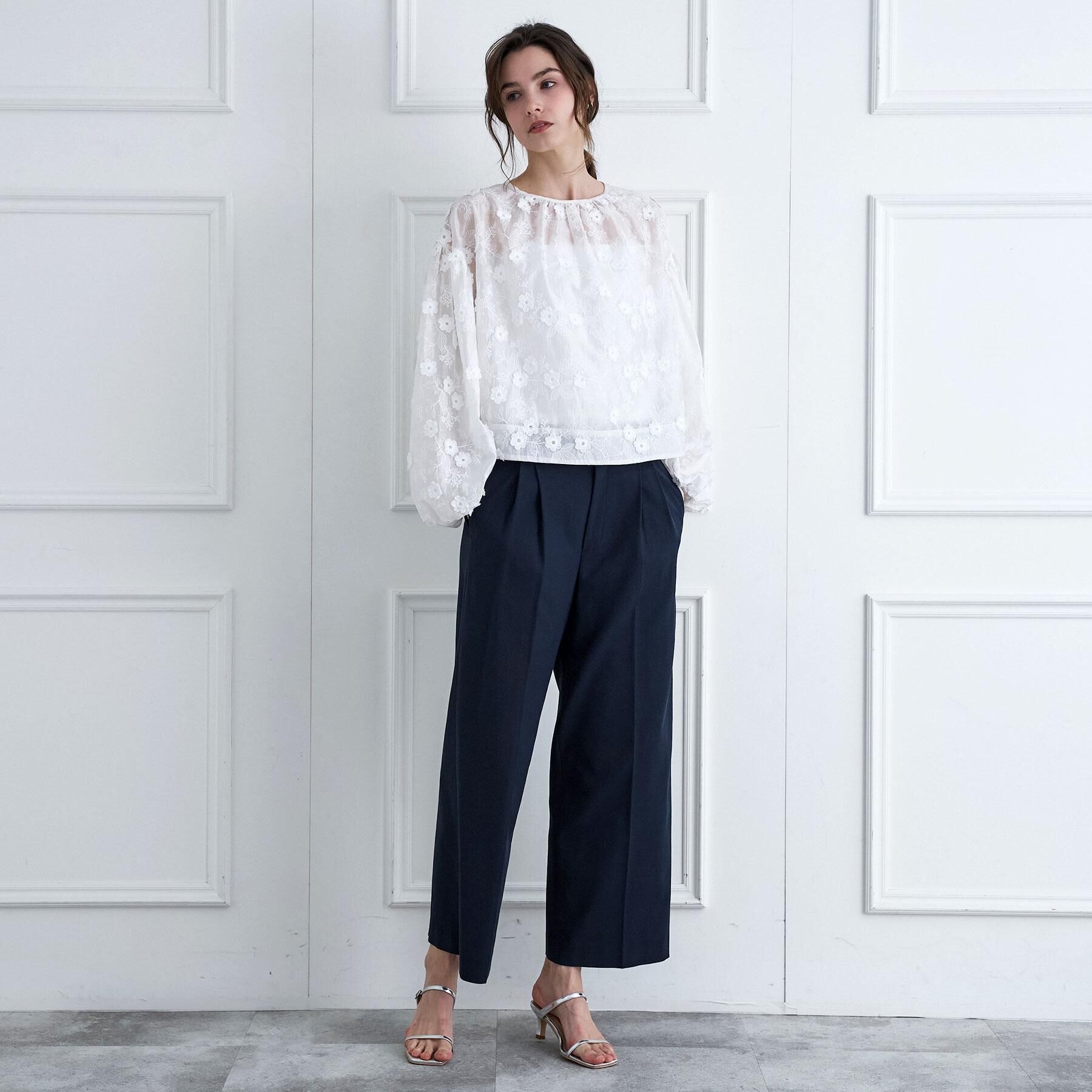 DRESSTERIOR「シアーエンブロイダリーブラウス」|シャツ・ブラウス|