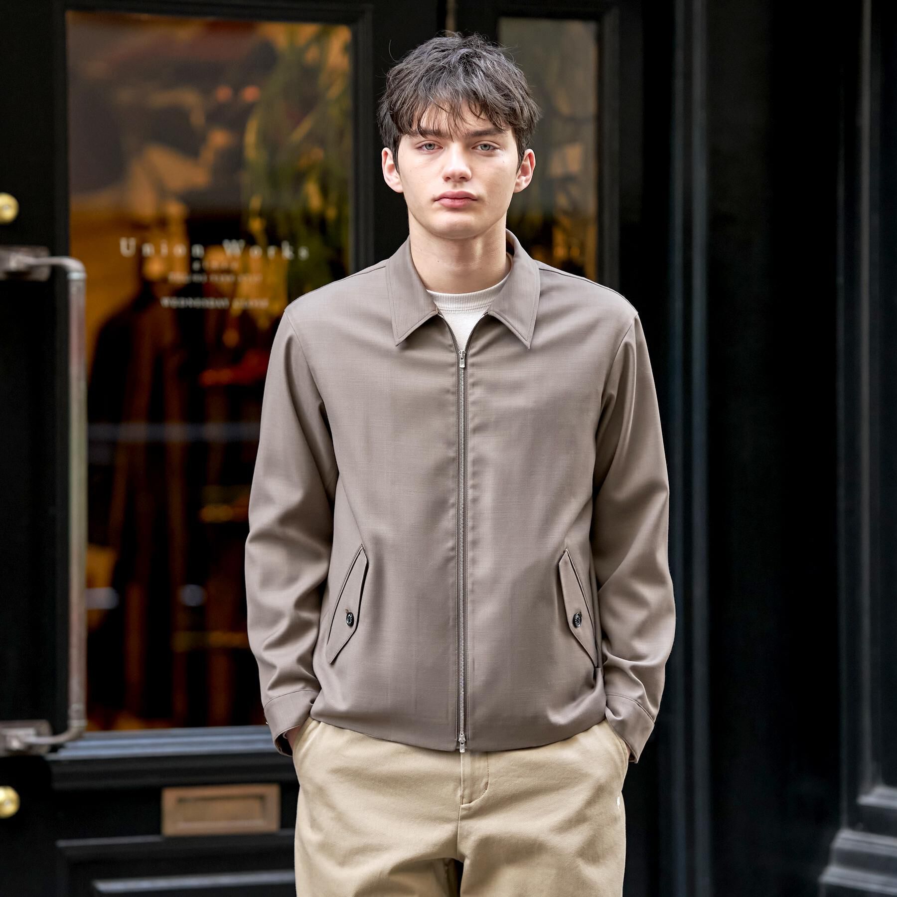 DRESSTERIOR「【家庭洗濯可】ウォッシャブル ウールハリントン ジャケット」|ブルゾン・スタジャン|