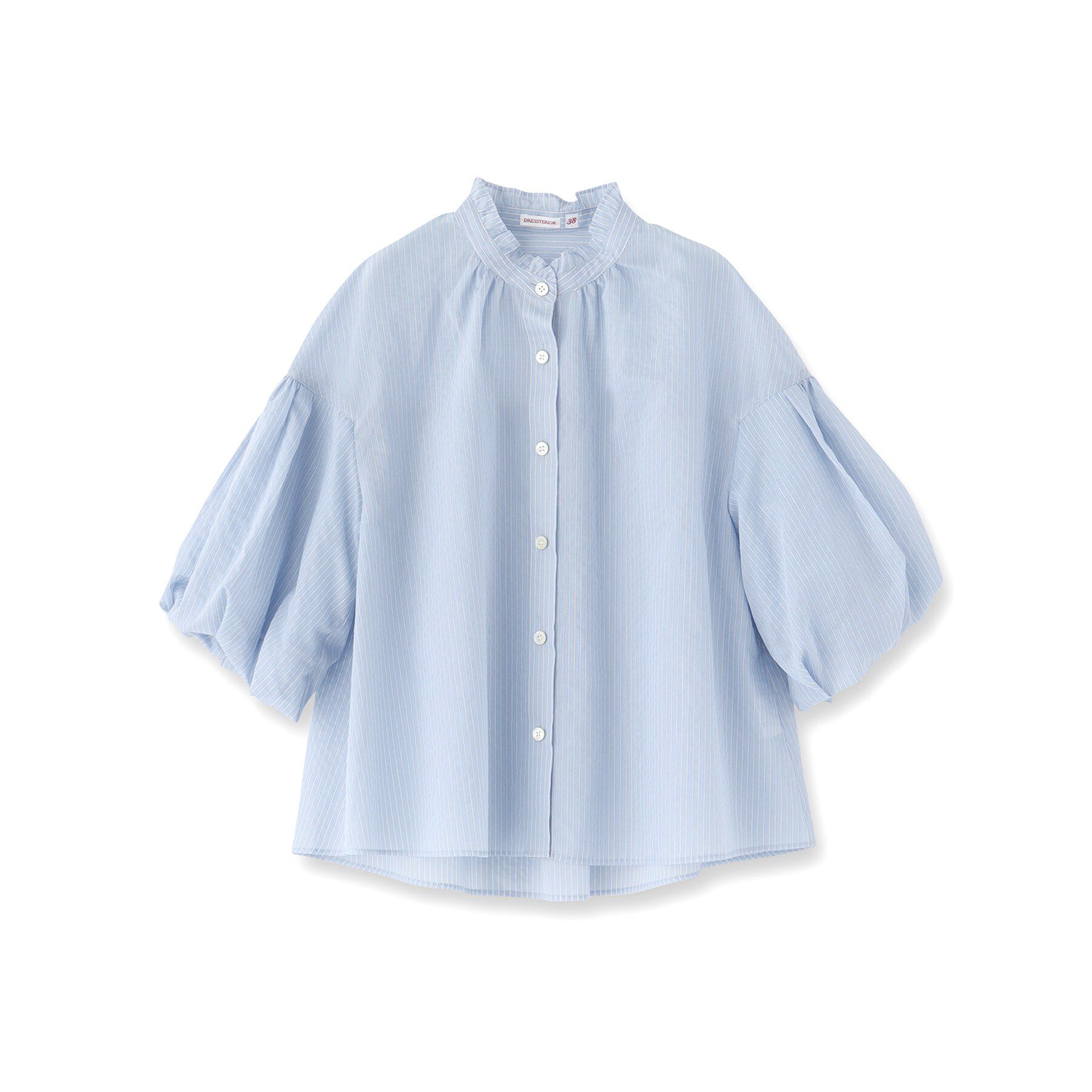 DRESSTERIOR「シアーストライプスタンドフリルボリューム」|シャツ・ブラウス|