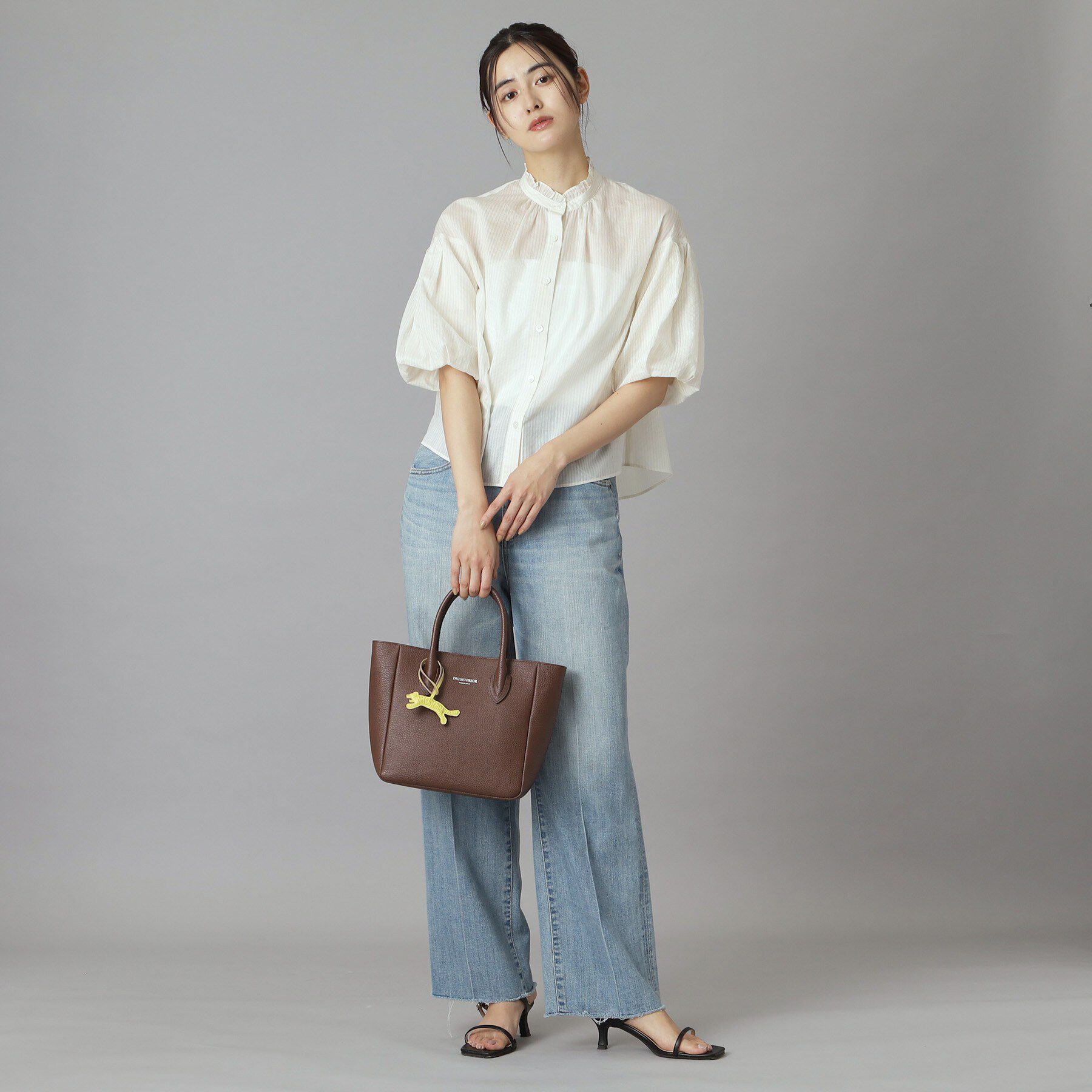 DRESSTERIOR「シアーストライプスタンドフリルボリューム」|シャツ・ブラウス|