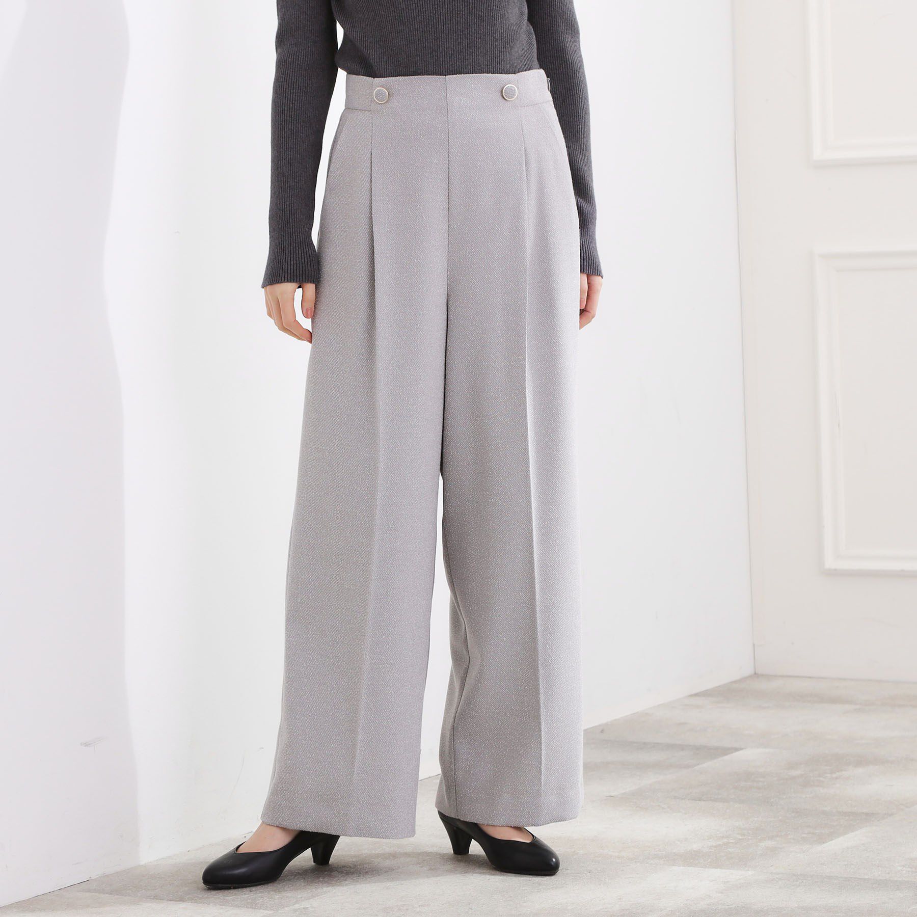 grove「ショルダーストラップツイードパンツ」|その他|