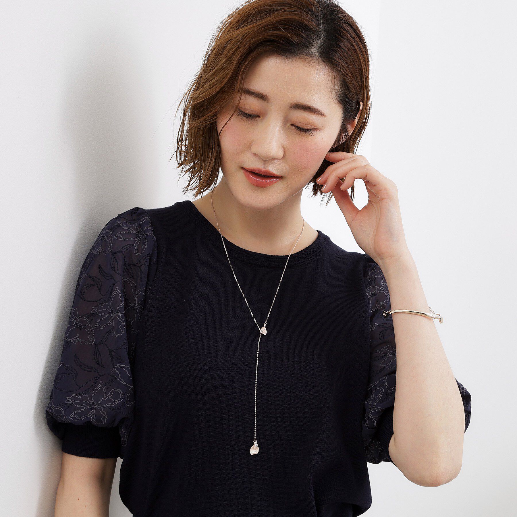 grove「メタルエポフラワーペタルネックレス」|ネックレス|