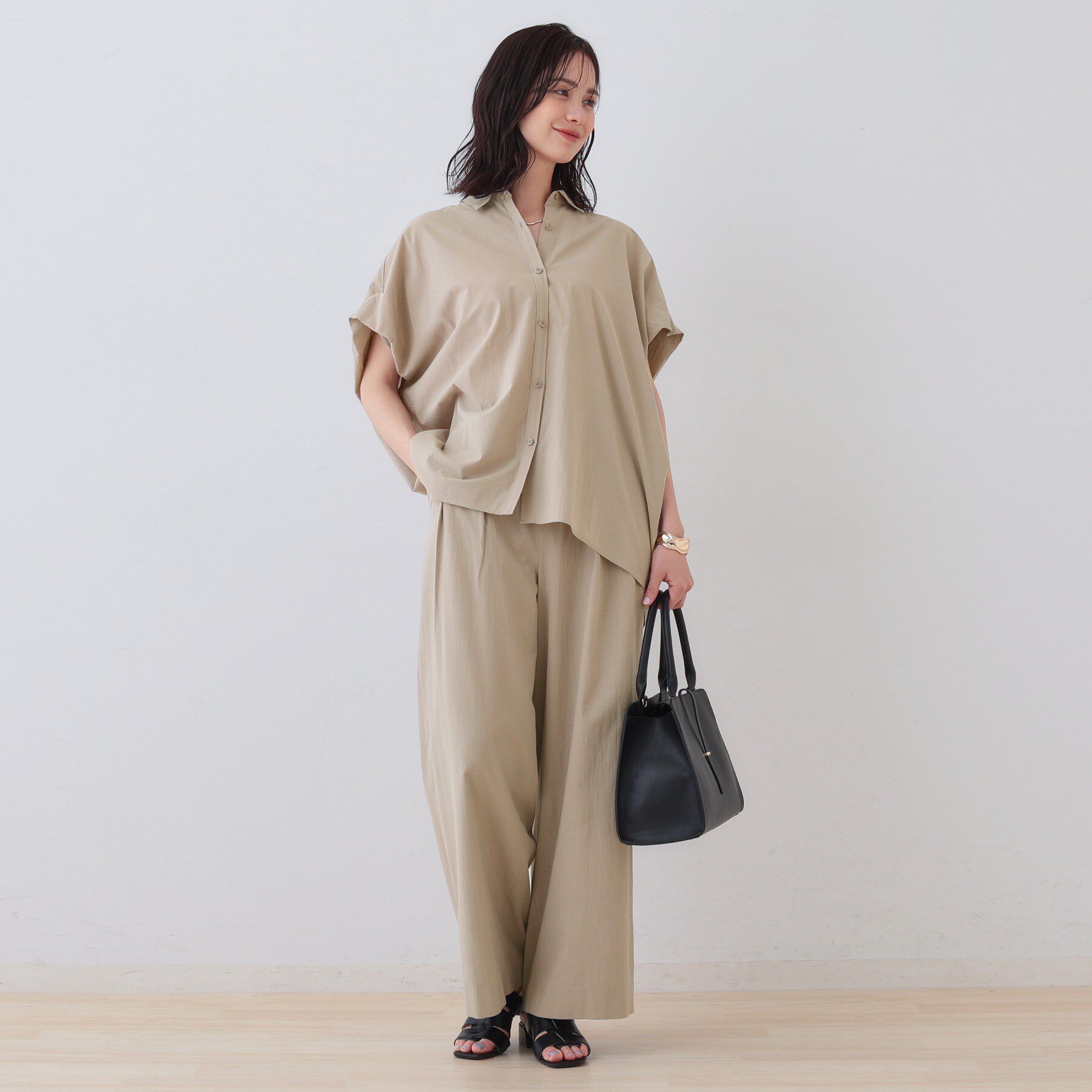 INDIVI「【SETUP可能／涼しい】コットンオーバーシャツ」|シャツ・ブラウス|