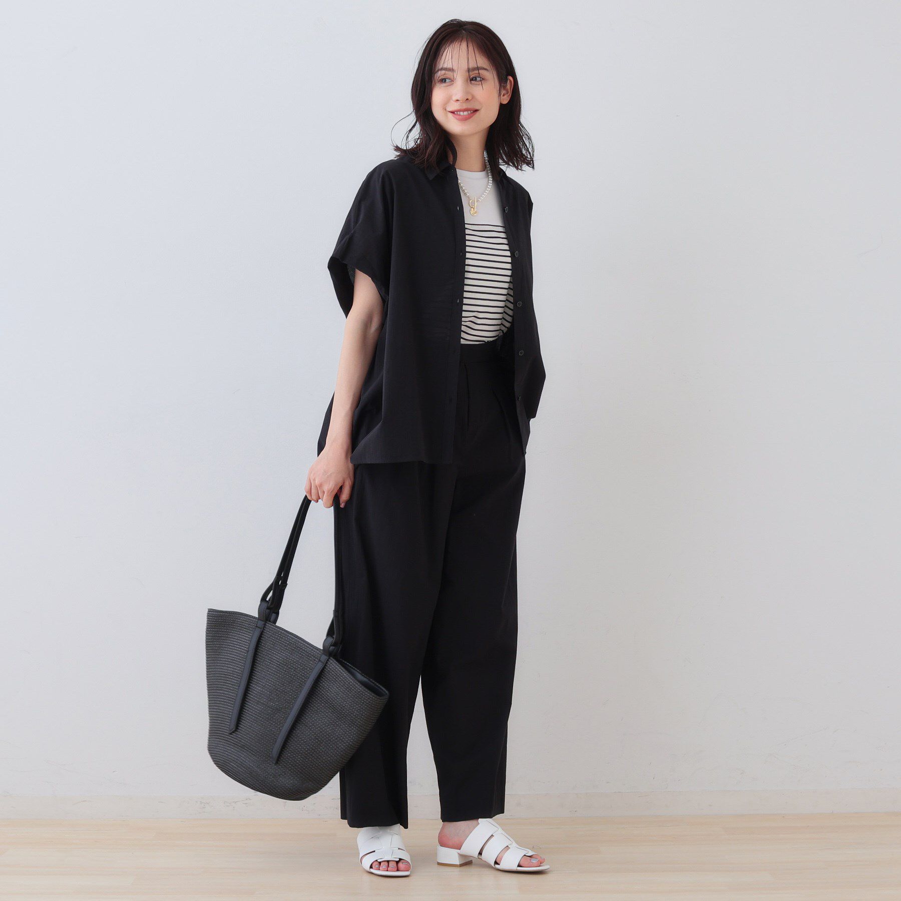 INDIVI「【SETUP可能／涼しい】コットンオーバーシャツ」|シャツ・ブラウス|