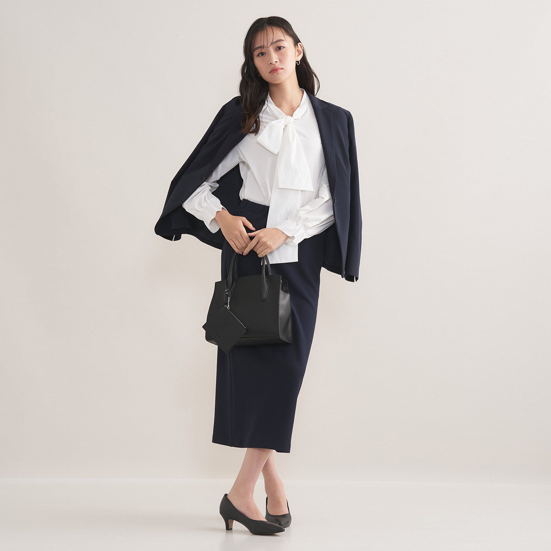 INDIVI「【2点セット／洗える／セレモニー】ツイードジレ＆ボウタイブラウス」|その他|