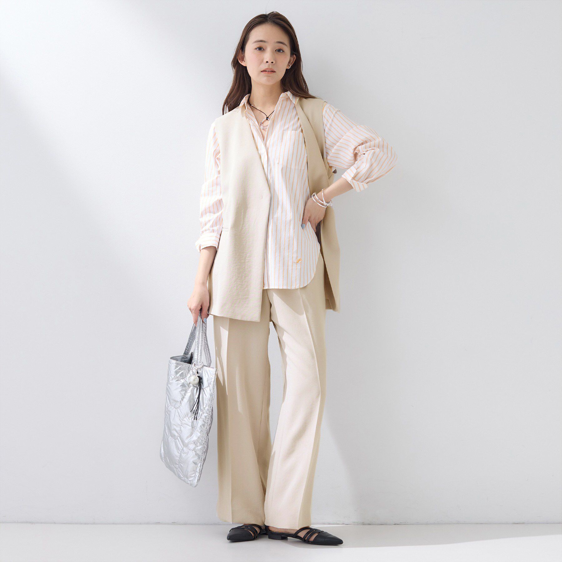 INDIVI「【洗える／多機能／SETUP可】着る日傘ジレジャケット」|ベスト・ジレ|