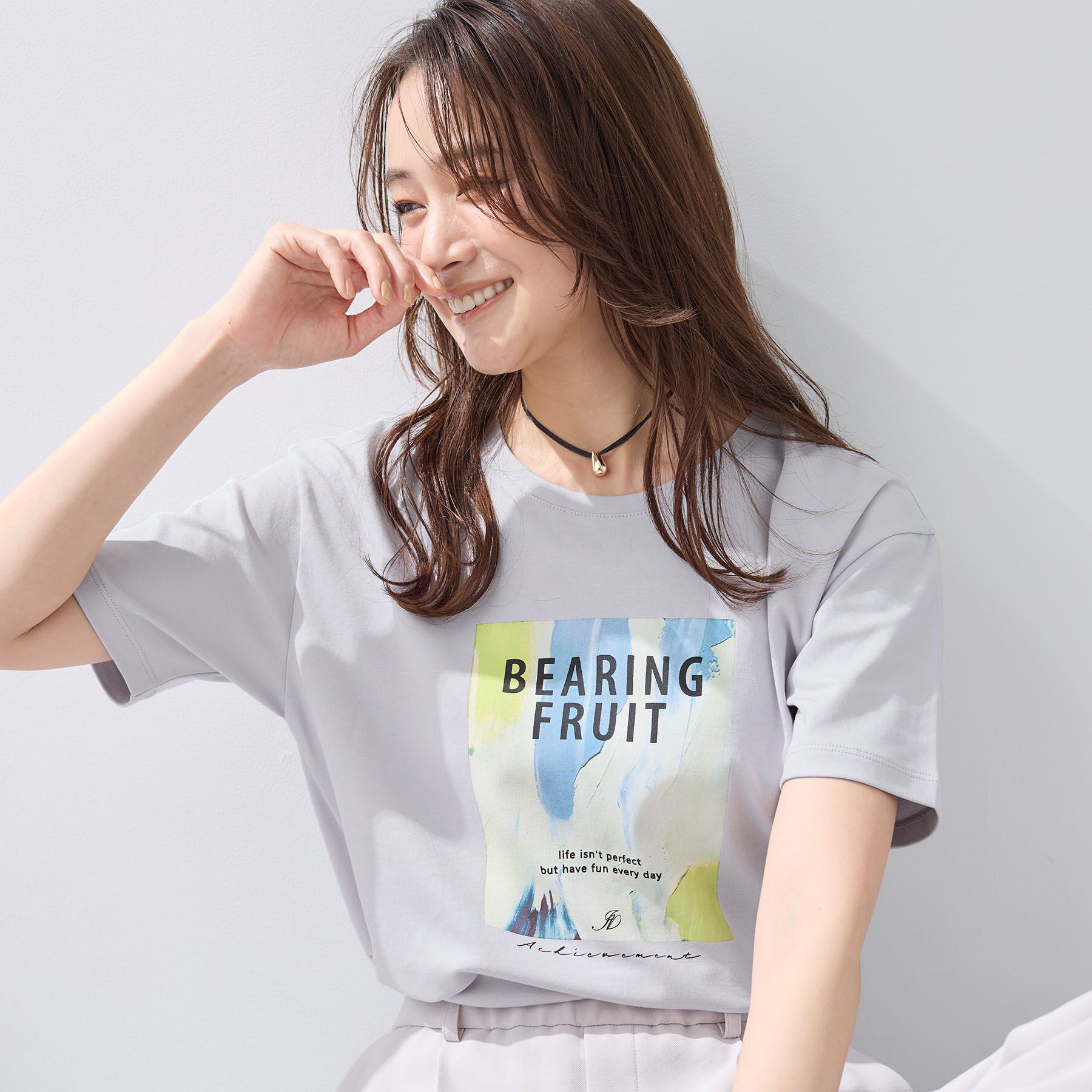 INDIVI「【UVケア／選べるグラフィック】スムースジャージTシャツ」|Tシャツ・カットソー|