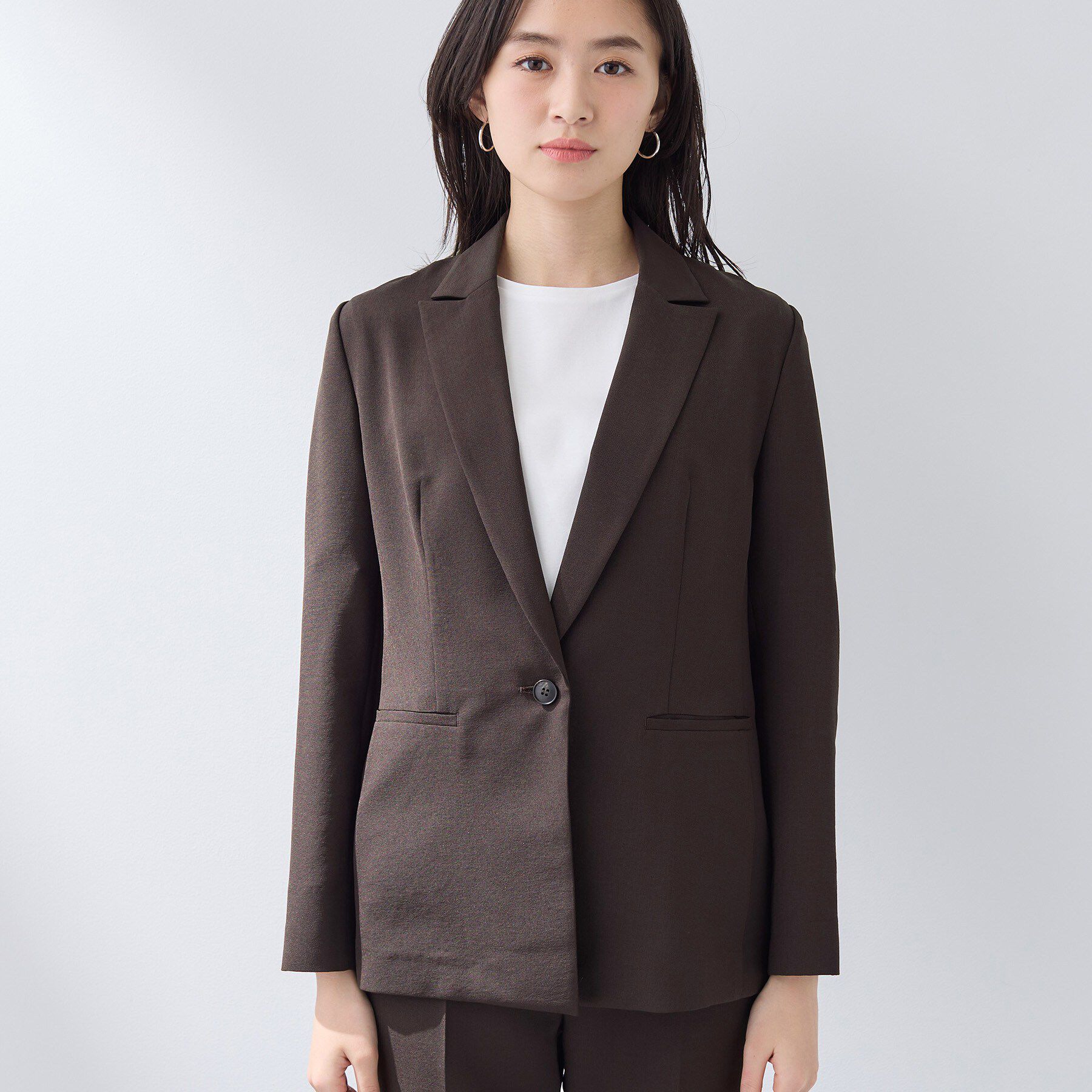 INDIVI「【洗える／UVケア／麻調】シングルジャケット」|テーラードジャケット|