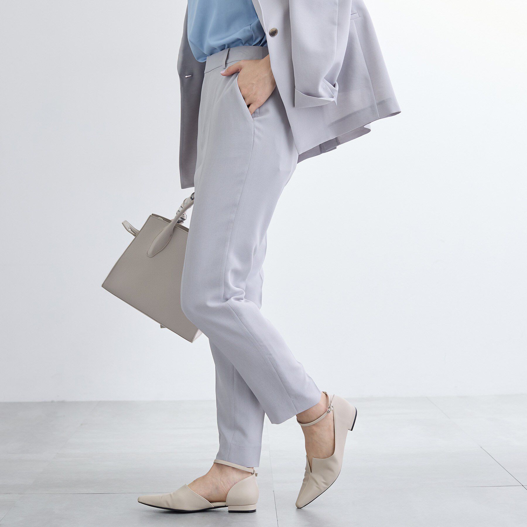 INDIVI「【洗える／UVケア／麻調】テーパードパンツ」|その他|