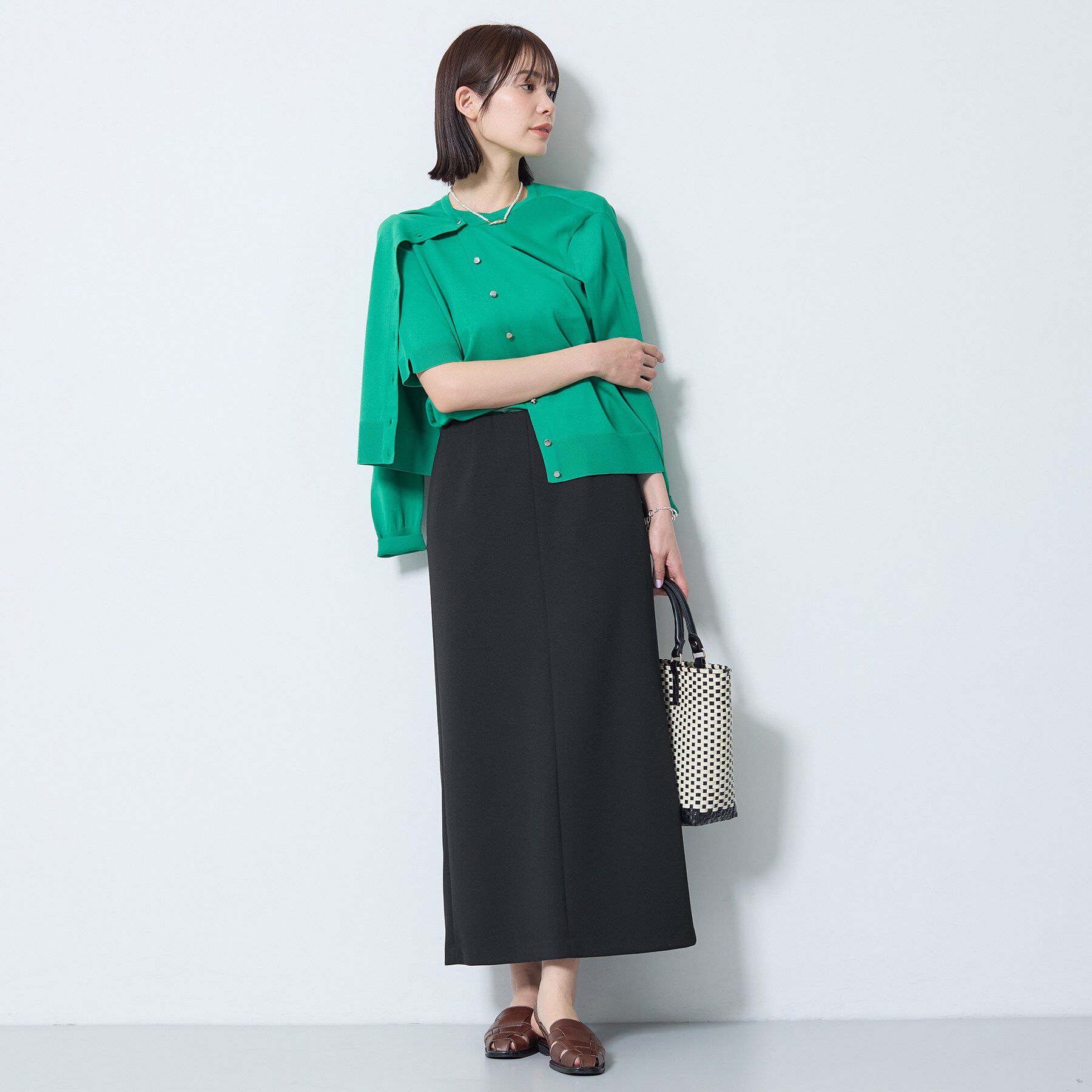 INDIVI「【洗える／Iライン】ジャージスカート」|スカート|