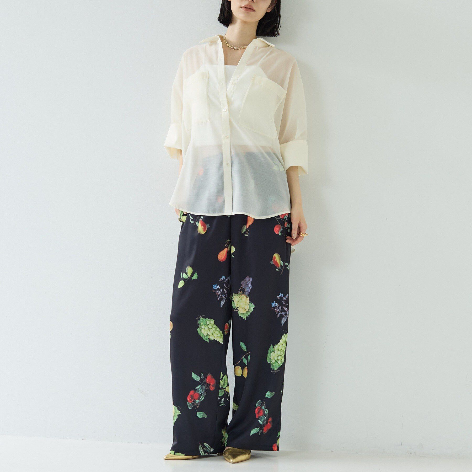 GALLEST「【一部店舗限定】フルーツプリントパンツ」|その他|ブラック(119)