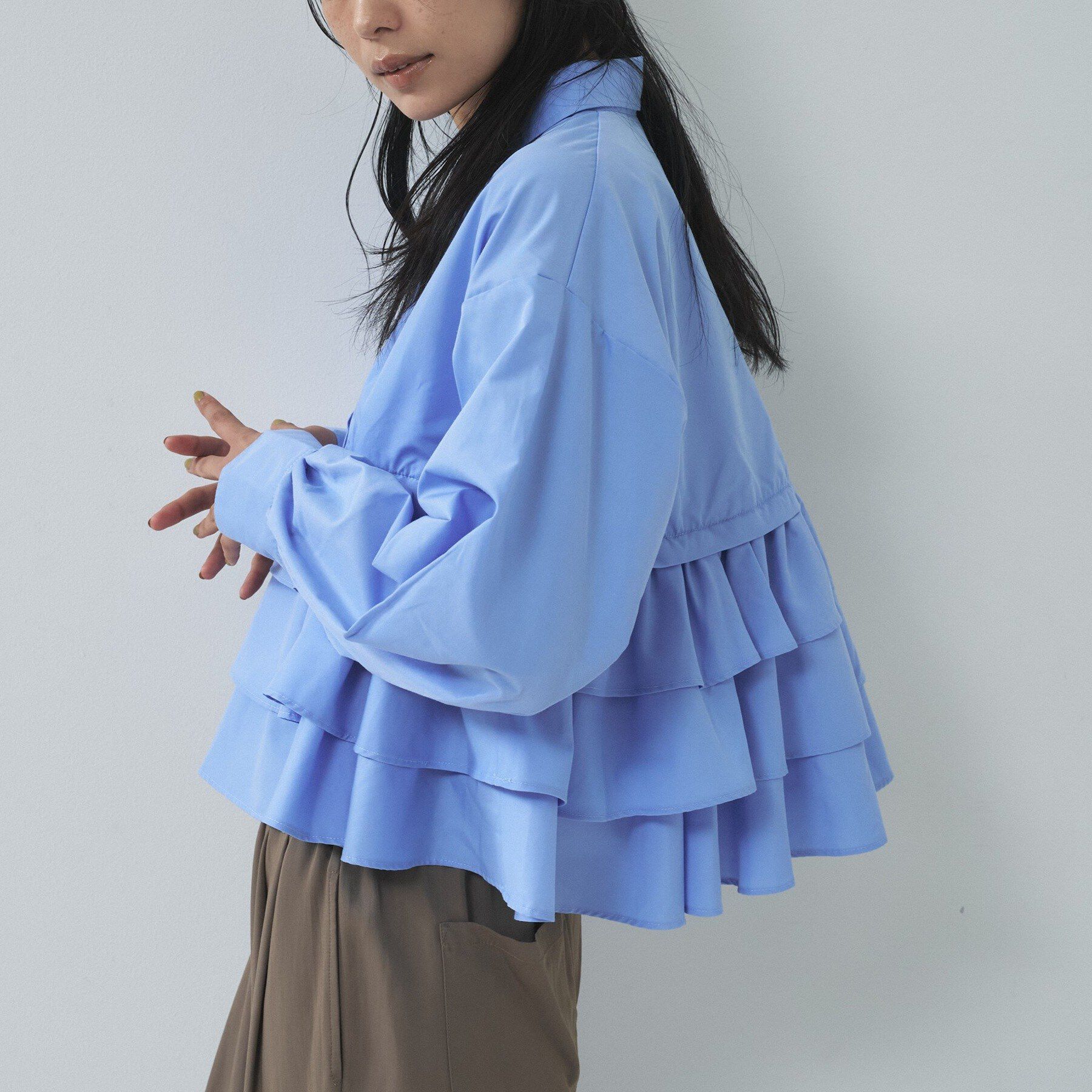 GALLEST「【一部店舗限定】ティアードフリルシャツ」|シャツ・ブラウス|サックスブルー(09