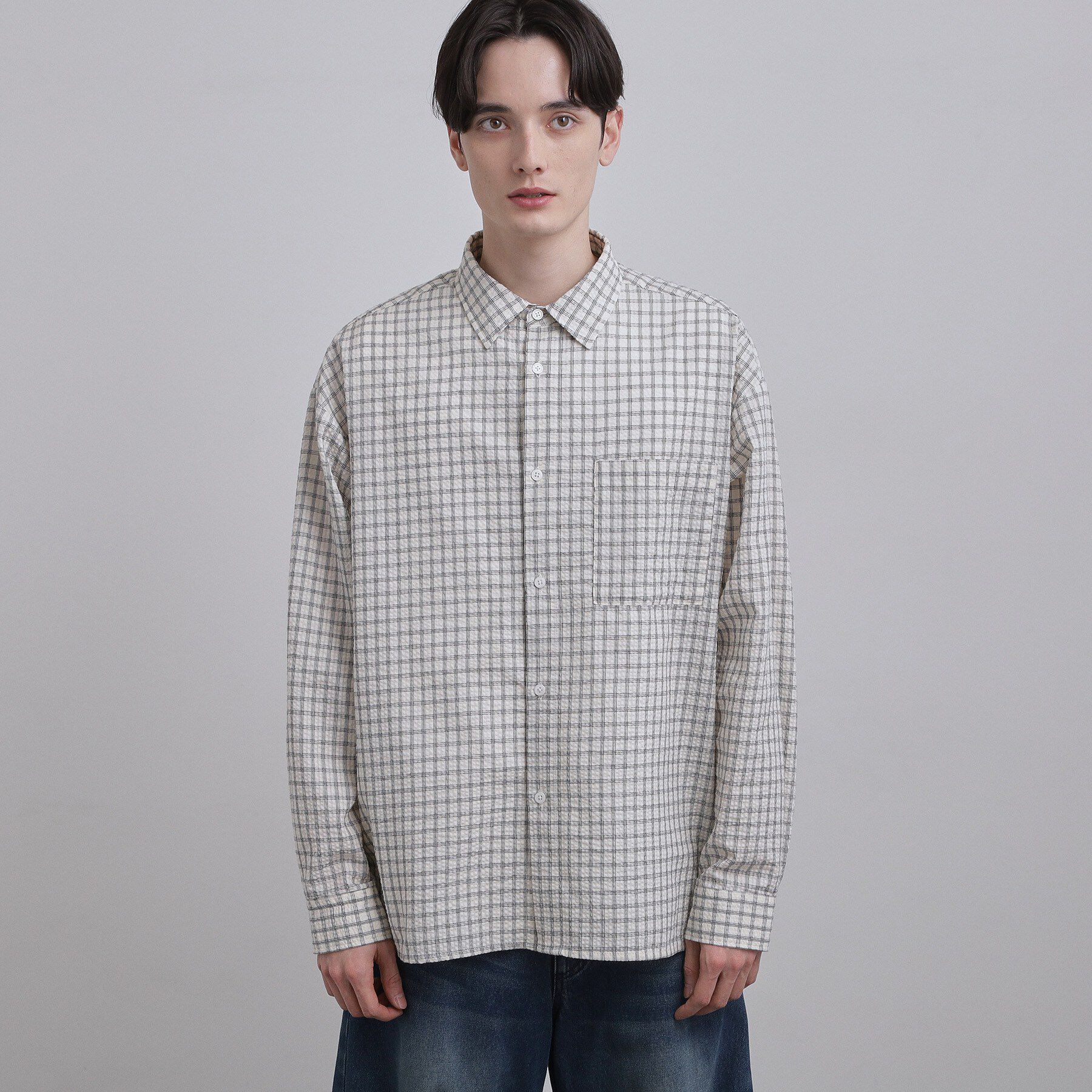 tk.TAKEO KIKUCHI「シアサッカーチェックシャツ」|シャツ・ブラウス|