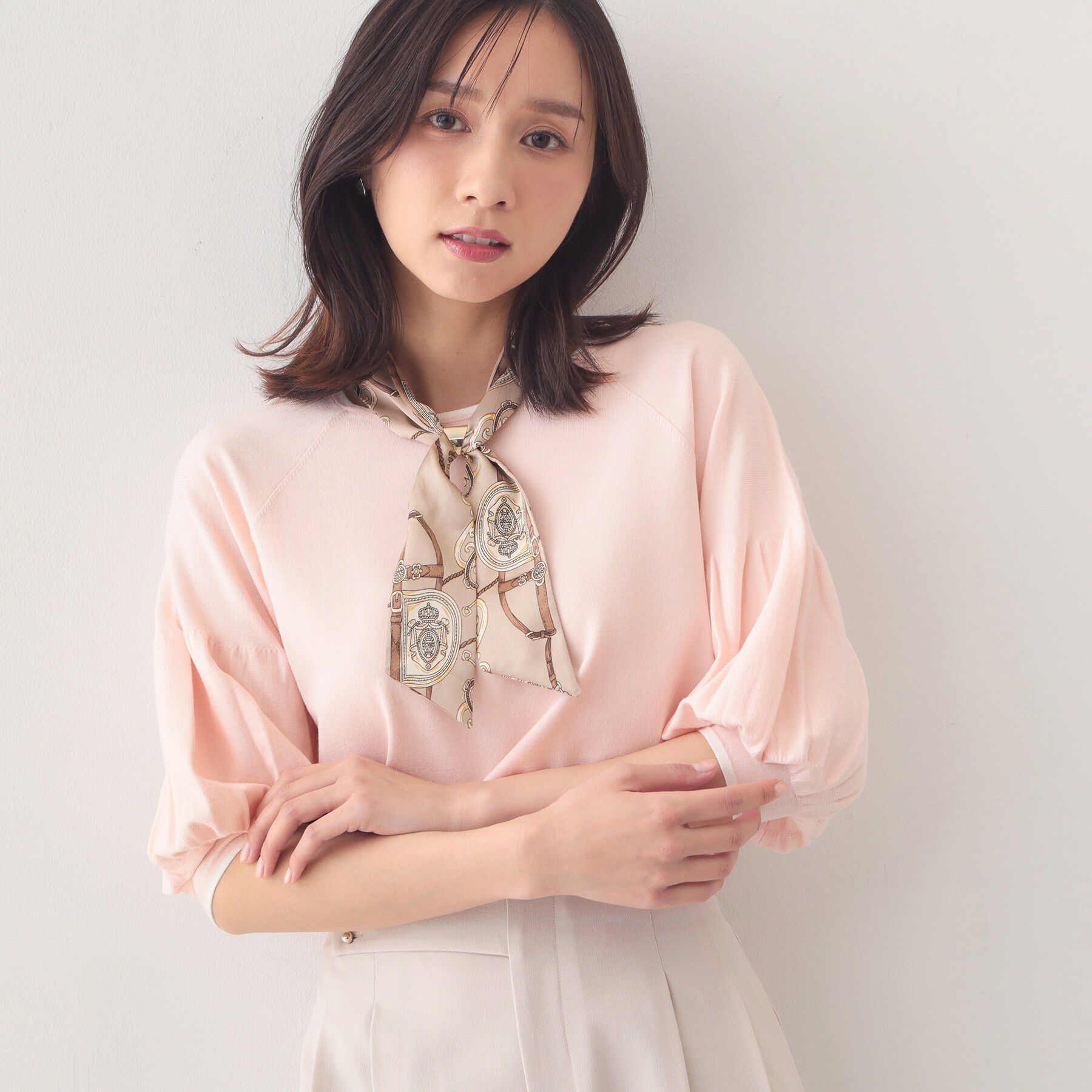 index「バルーン風スリーブバイカラーニット【洗濯機OK】」|ニット・セーター|