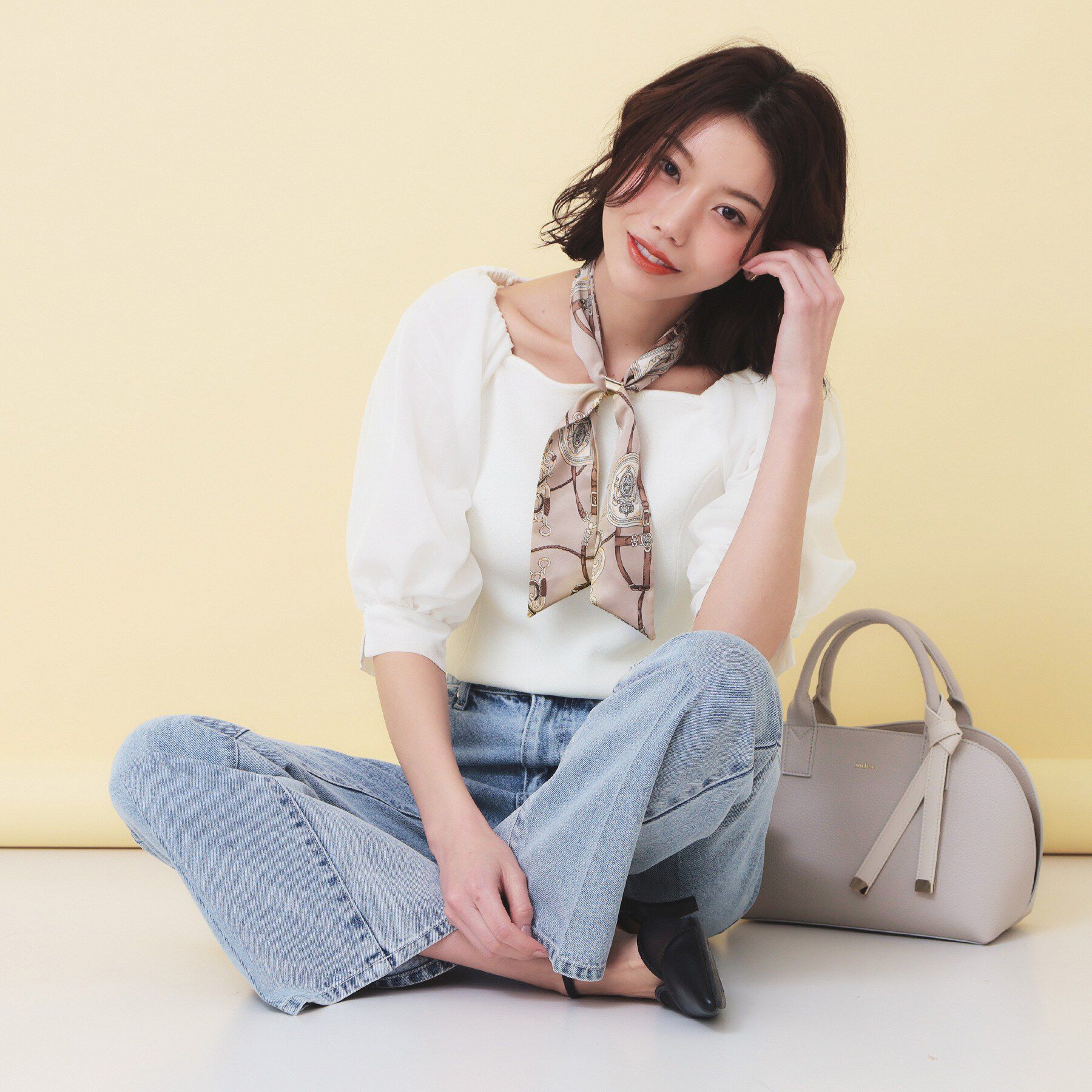 index「バルーンシアードッキングスクエアニット【洗濯機OK】」|ニット・セーター|