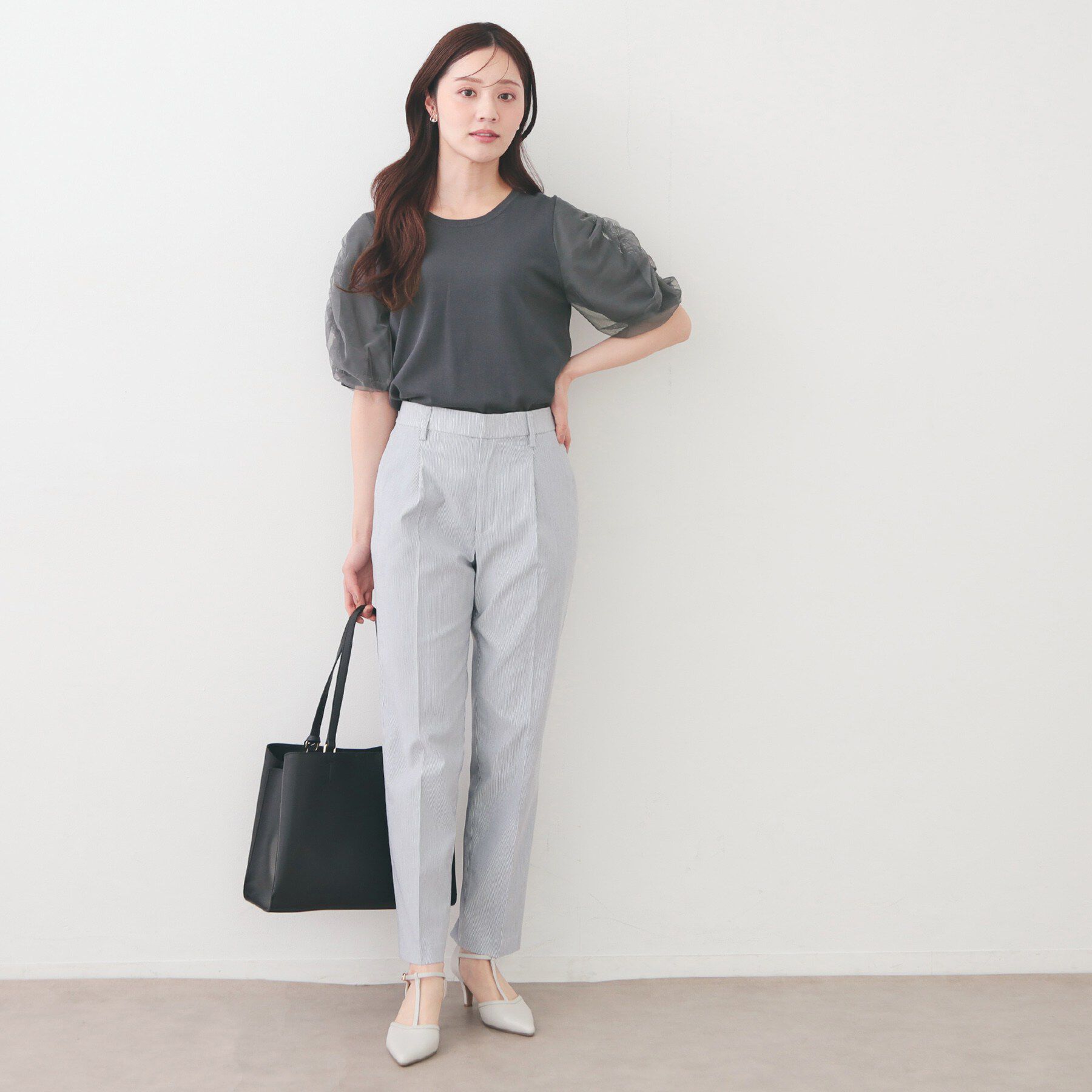 index「ギャザーチュールスリーブニット【洗濯機OK／坑ピル】」|ニット・セーター|