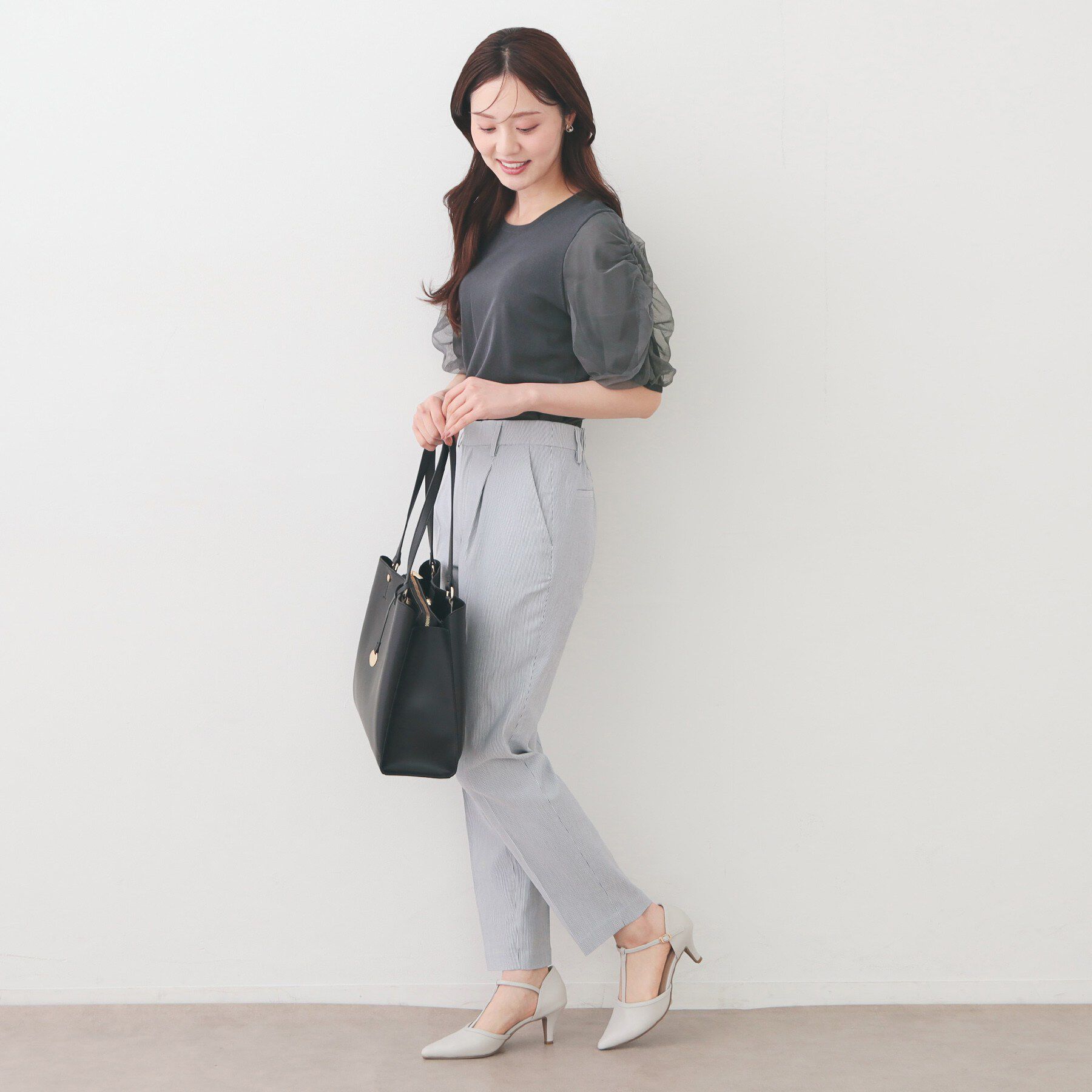 index「ギャザーチュールスリーブニット【洗濯機OK／坑ピル】」|ニット・セーター|