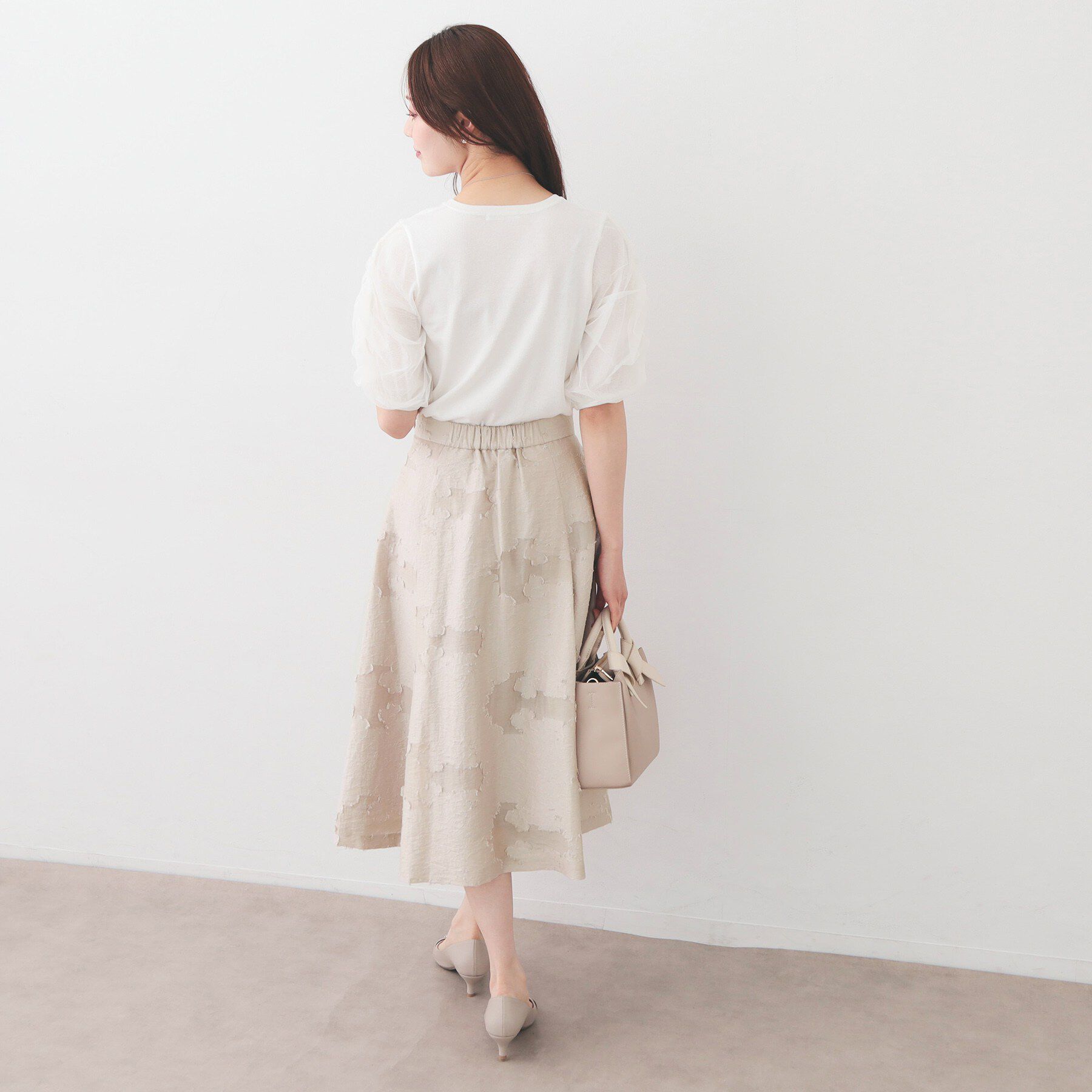 index「フラワーカットジャカードタックフレアスカート【洗濯機OK／イージーアイロン】」|スカート|