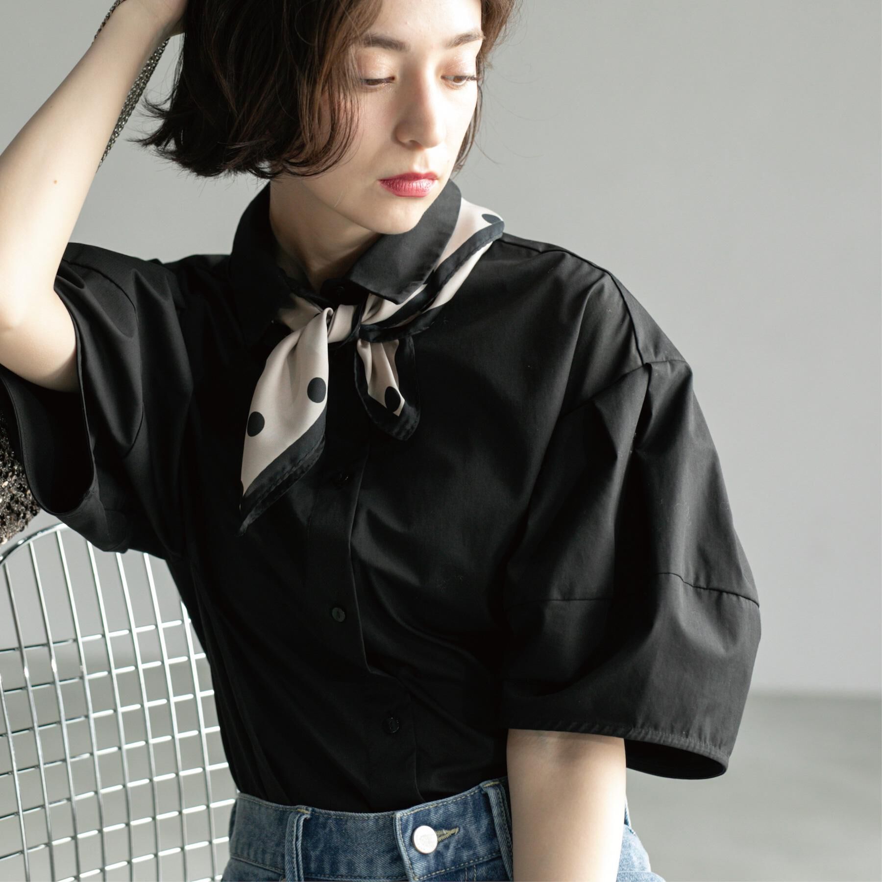 OPAQUE.CLIP「《美人百花掲載》ランタンスリーブシャツ【洗濯機洗い可】」|シャツ・ブラウス|