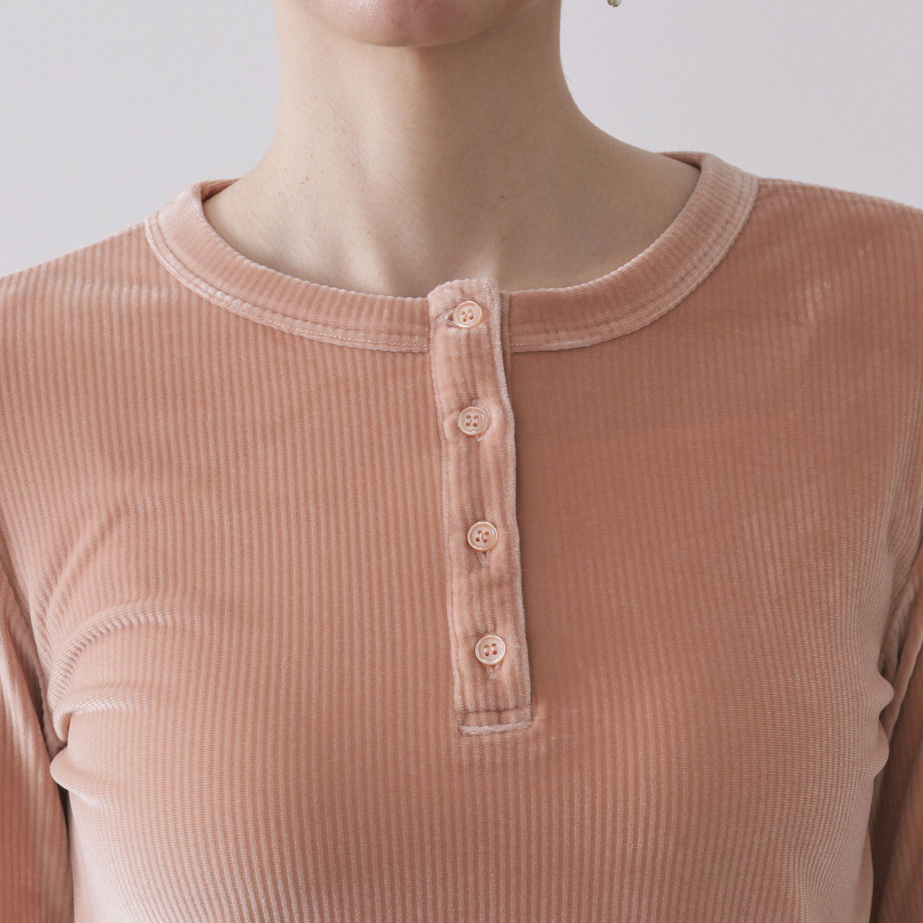 OPAQUE.CLIP「ベロアタッチリブトップス【洗濯機OK】」|Tシャツ・カットソー|