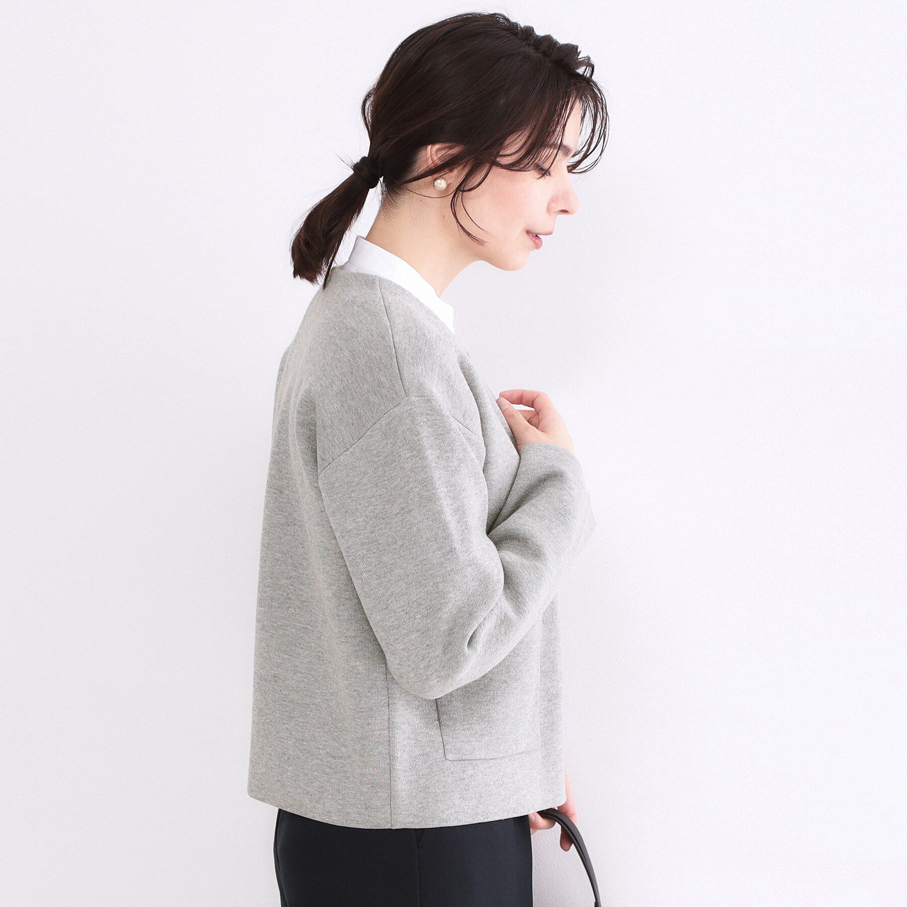 OPAQUE.CLIP「スナップボタンニットカーディガン【洗濯機OK】」|カーディガン|