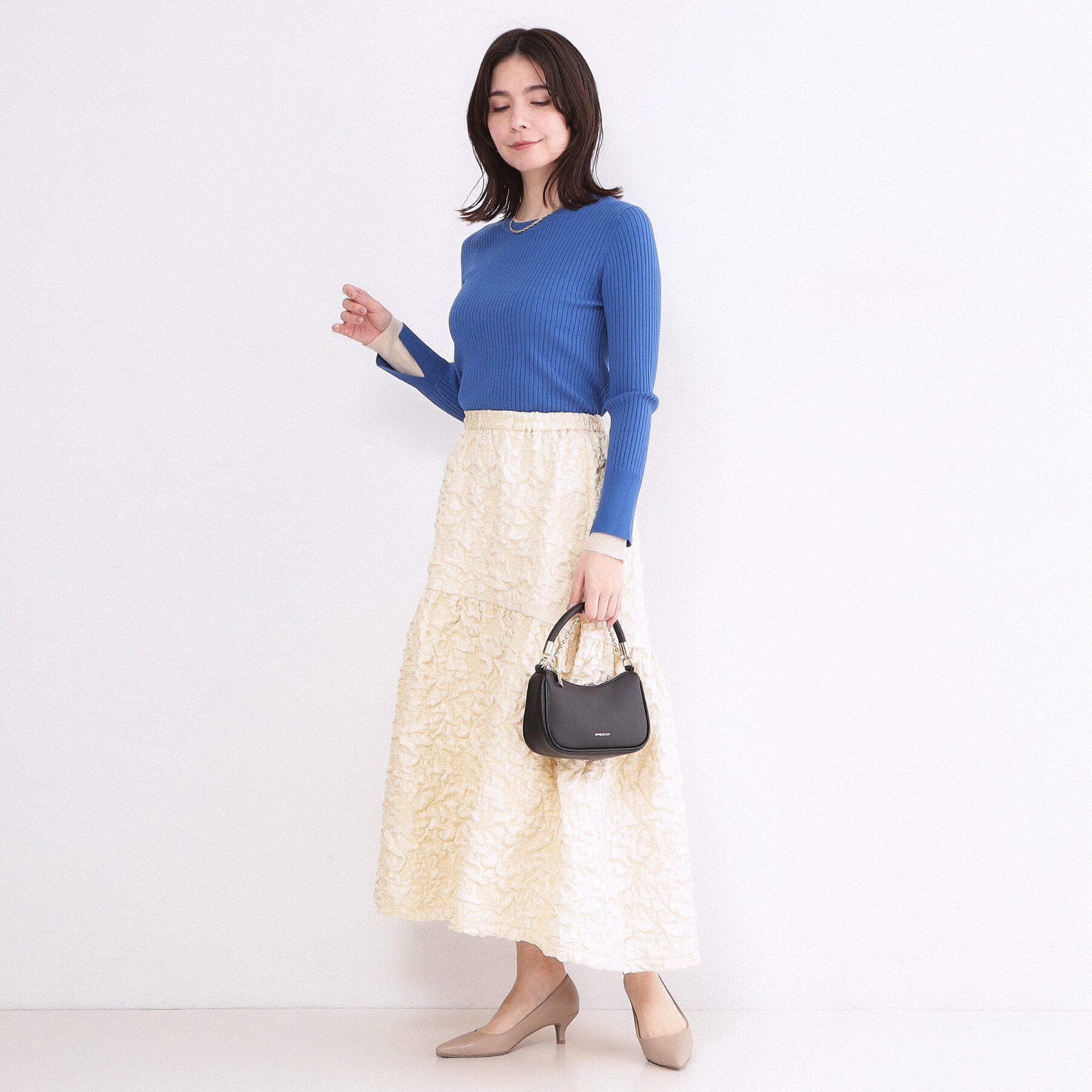 OPAQUE.CLIP「ふくれジャカードティアードスカート【洗濯機OK】」|スカート|