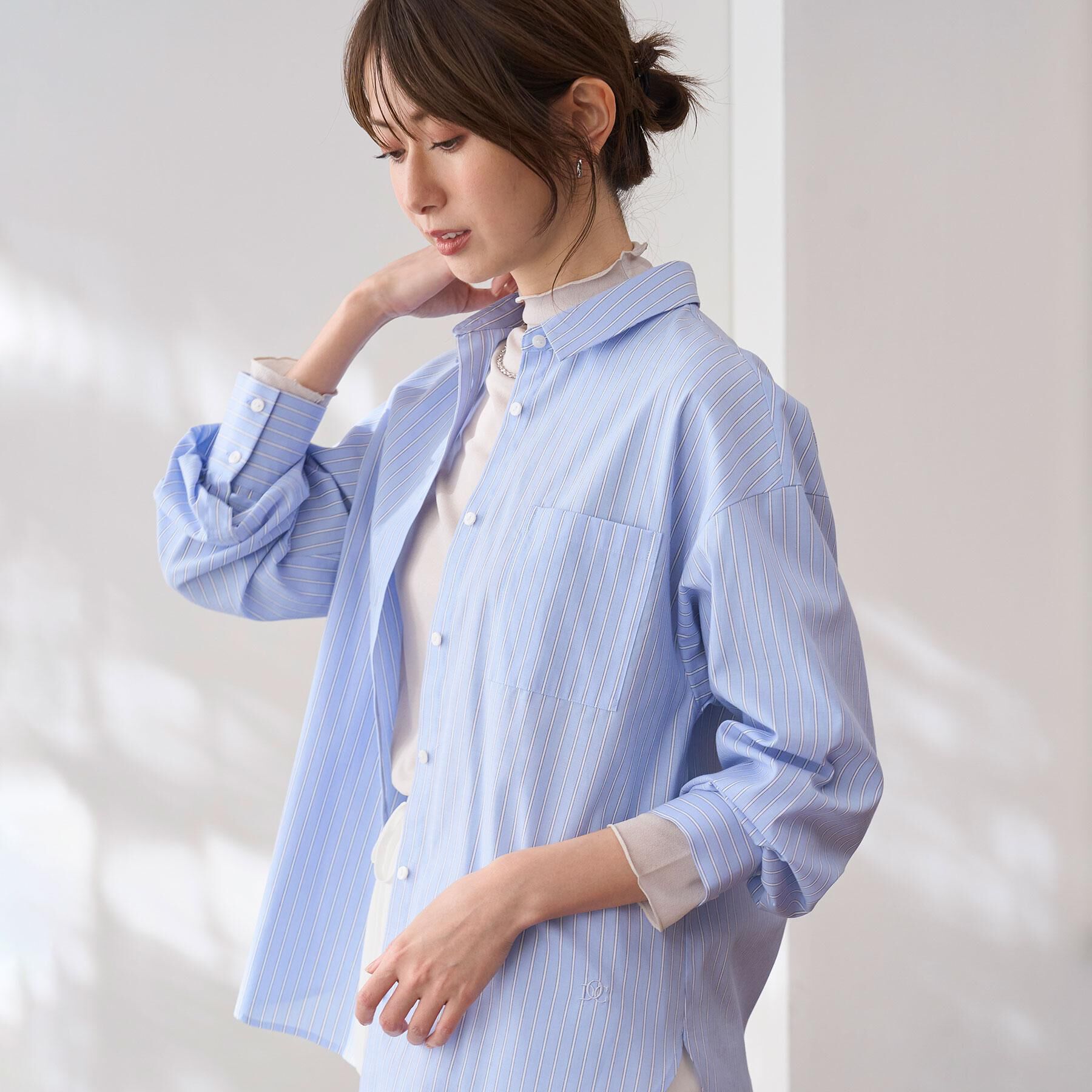 OPAQUE.CLIP「レギュラーカラーシャツ/ストライプアソート【洗濯機OK】」|シャツ・ブラウス|