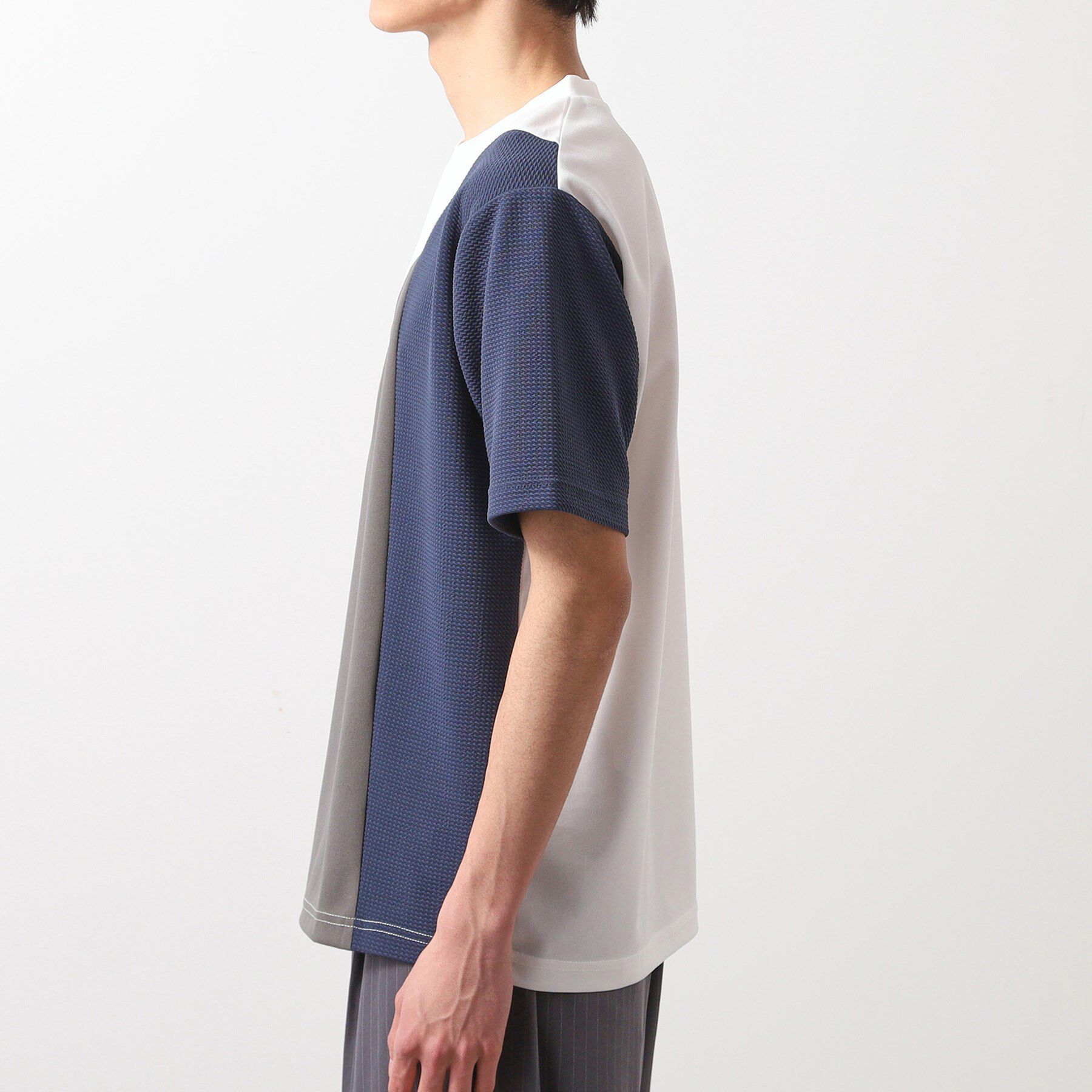 THE SHOP TK「アムンゼン異素材切替半袖Tシャツ」|Tシャツ・カットソー|