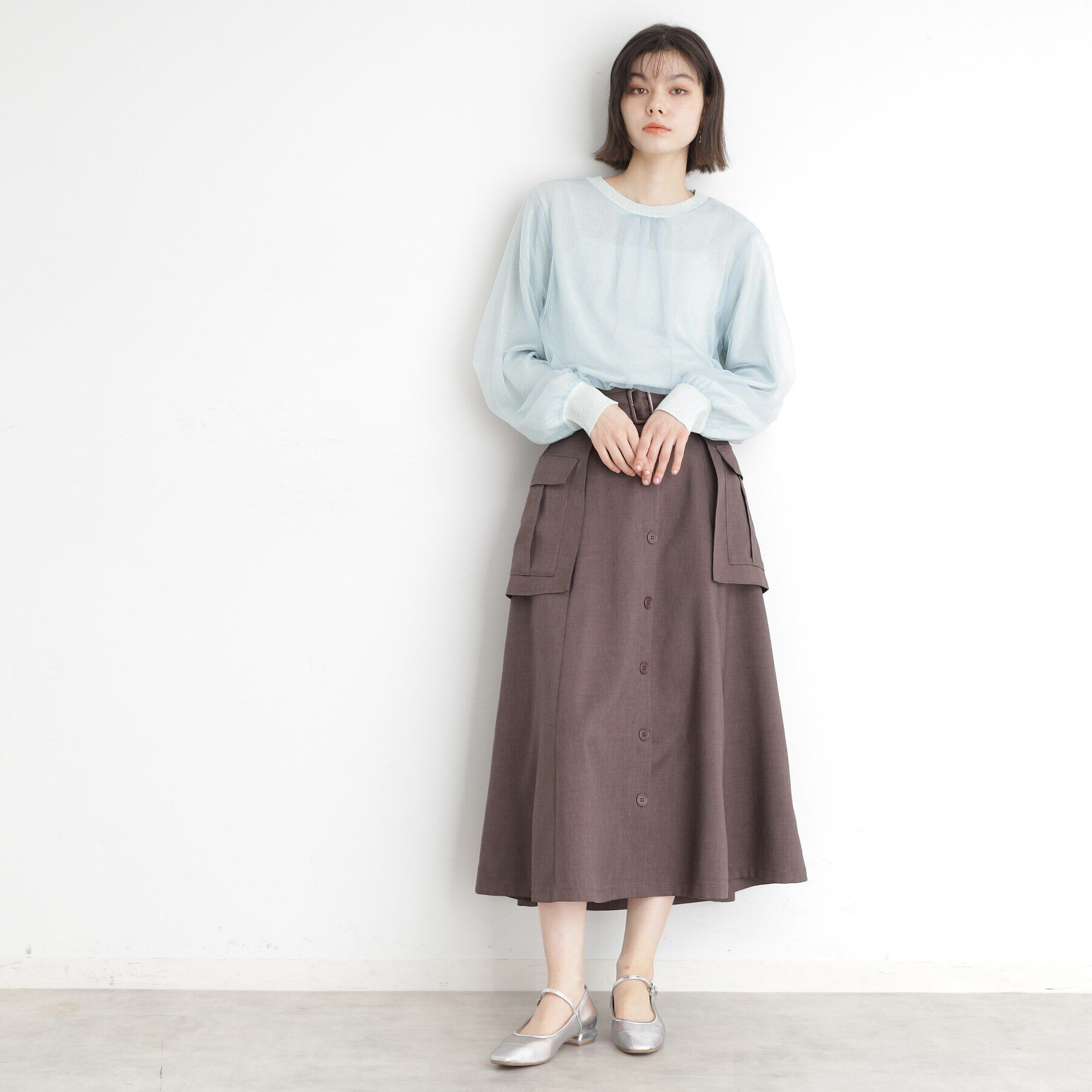 THE SHOP TK「チュール&times;ラメニット【洗える】」|ニット・セーター|