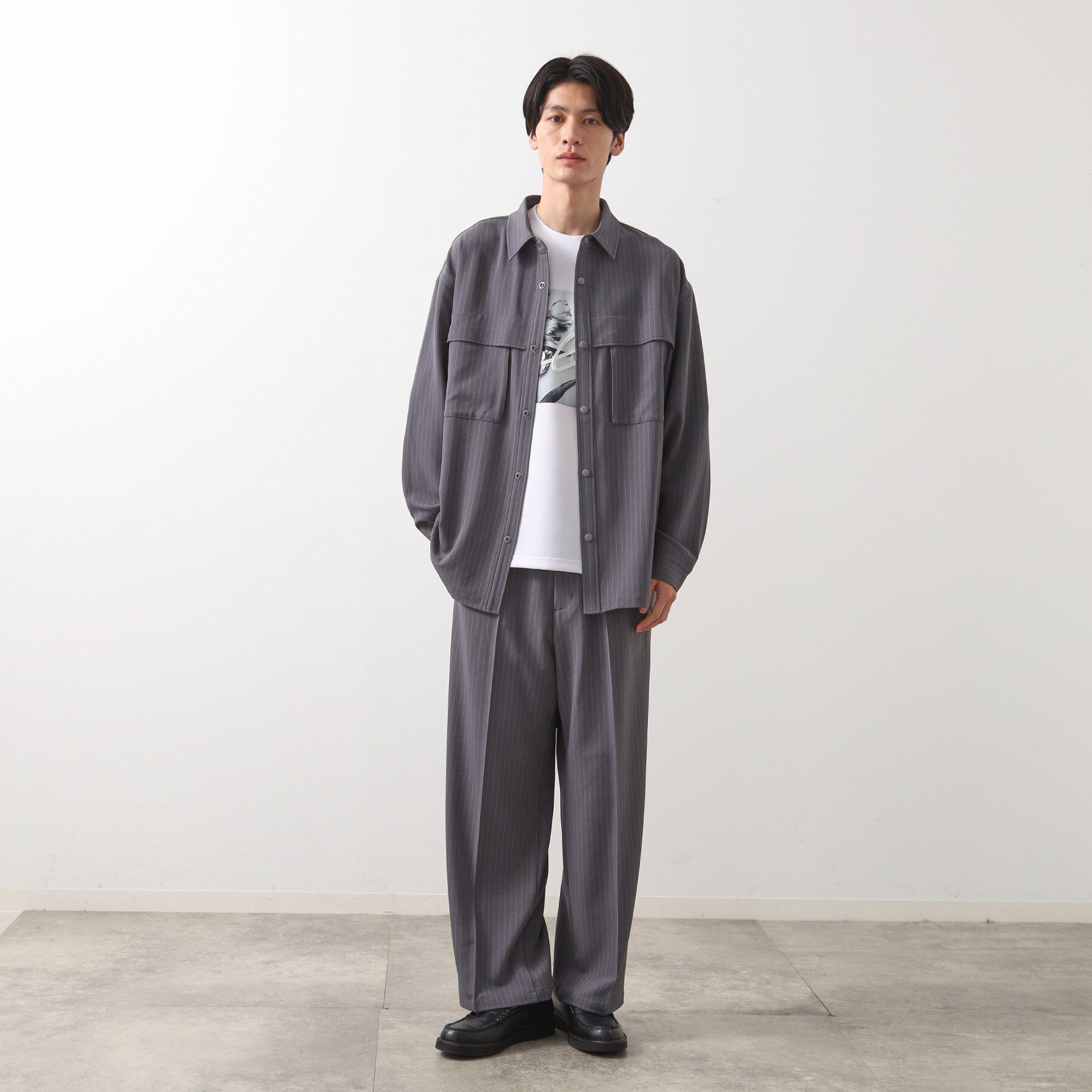 THE SHOP TK「ダブルポケットシャツ【セットアップ可/洗濯機OK】」|シャツ・ブラウス|