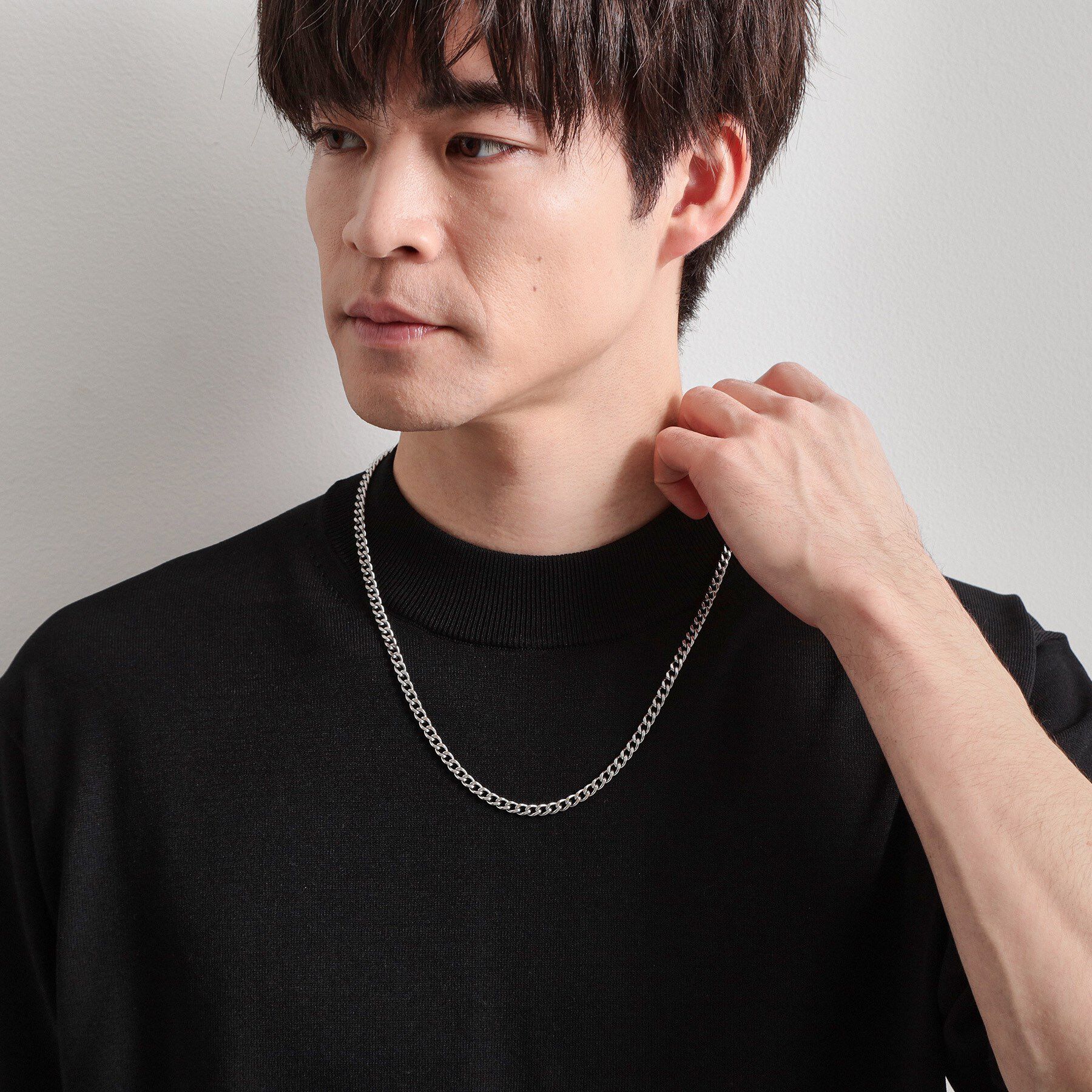 THE SHOP TK「カーブ チェーン ステンレス ネックレス 【ユニセックス】」|ネックレス|