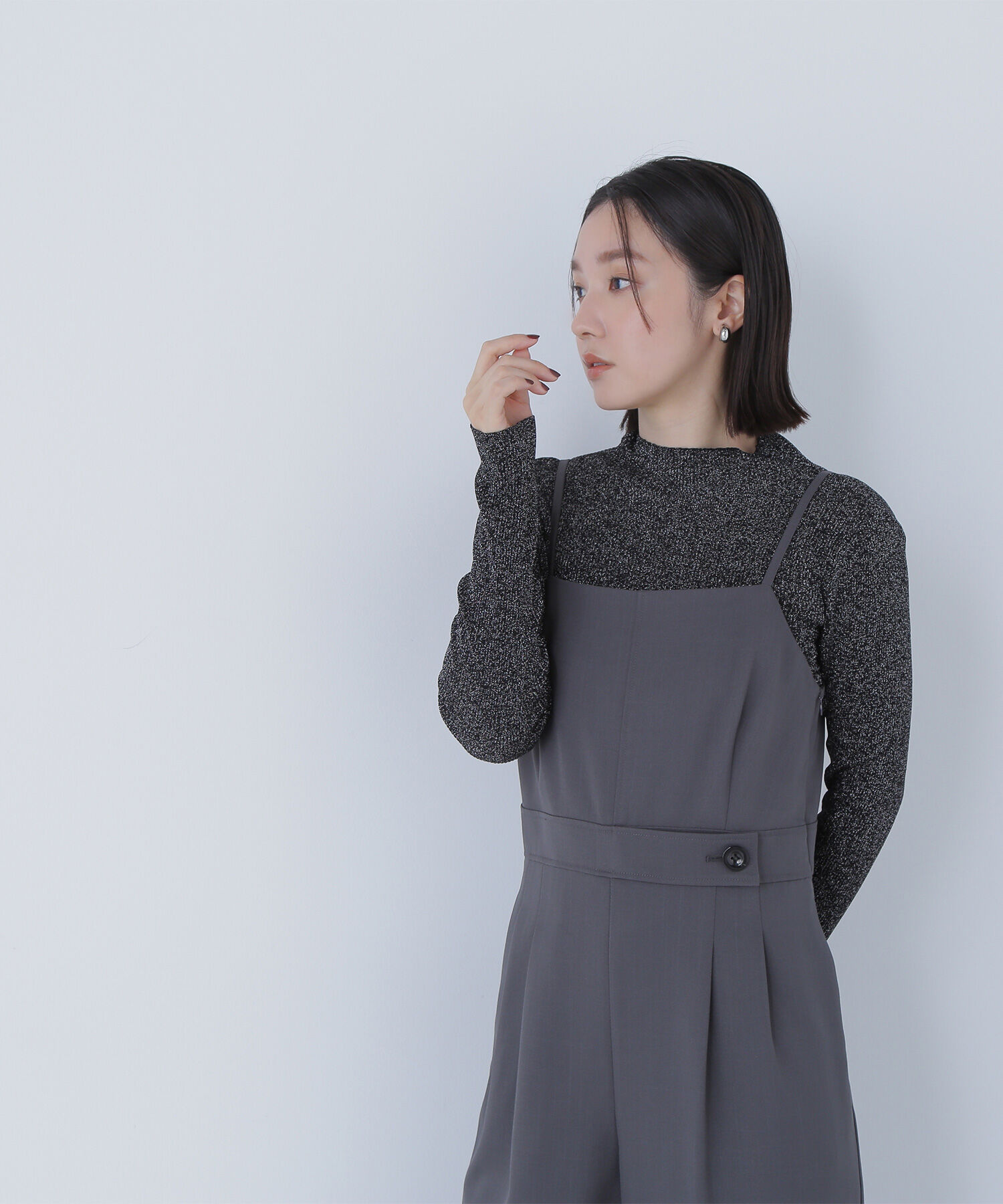  「シャイニーハイネックニット」|ニット・セーター|