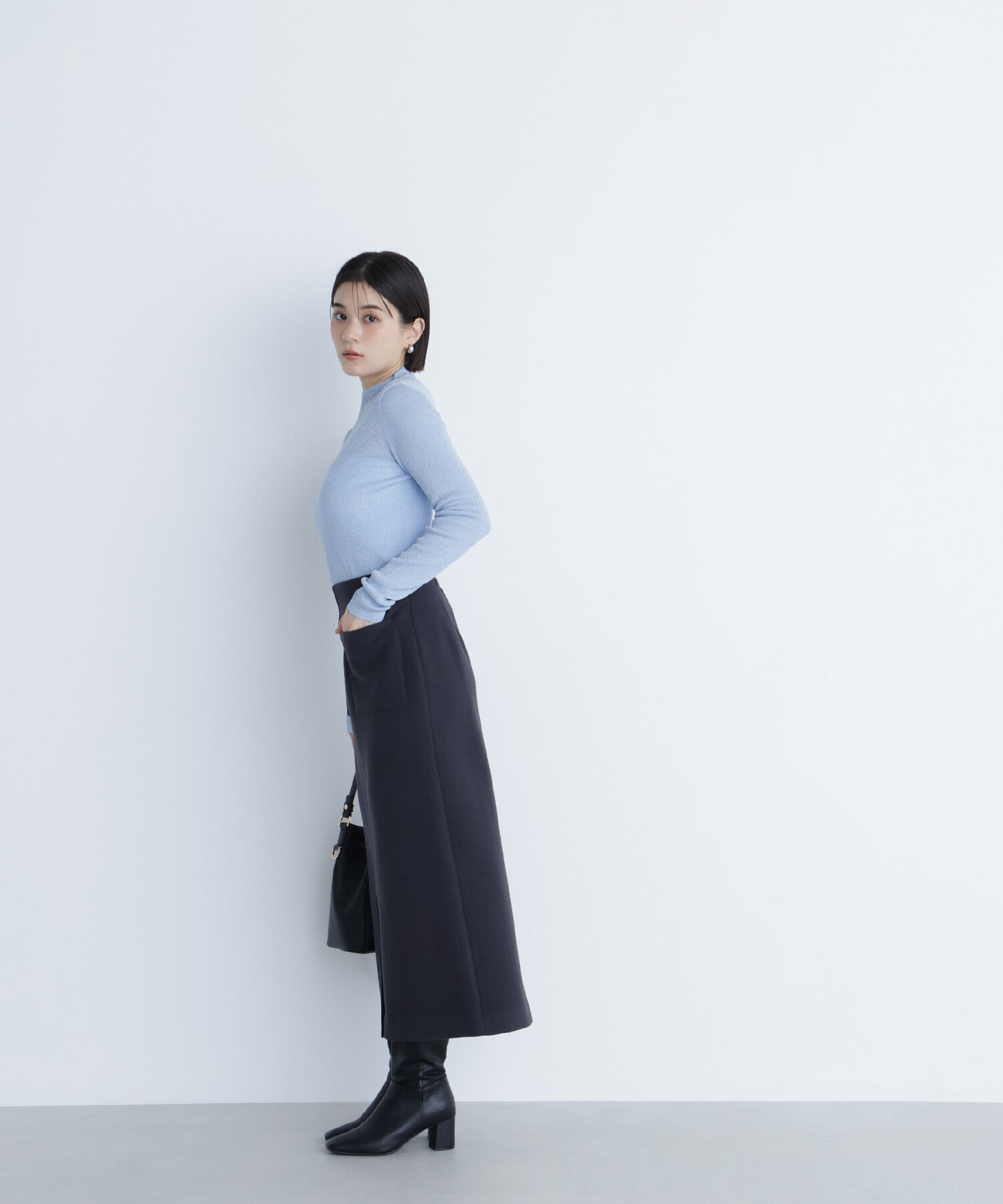  「シャイニーハイネックニット」|ニット・セーター|