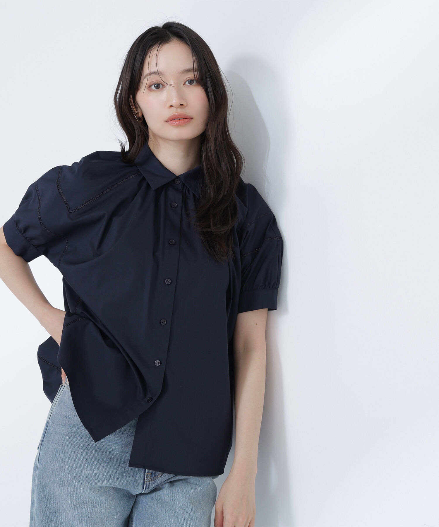  「パフスリーブレースブラウス」|シャツ・ブラウス|