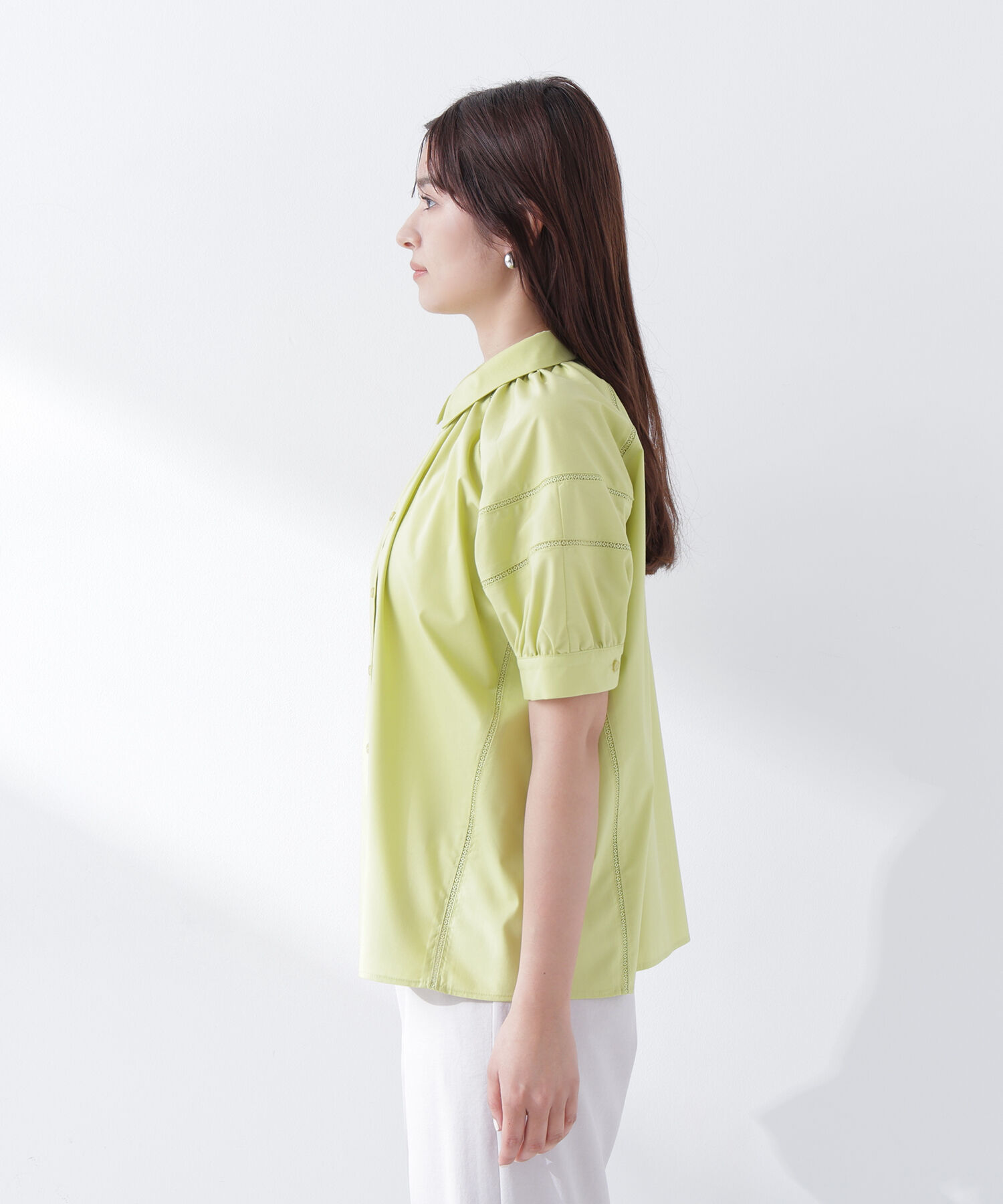  「パフスリーブレースブラウス」|シャツ・ブラウス|