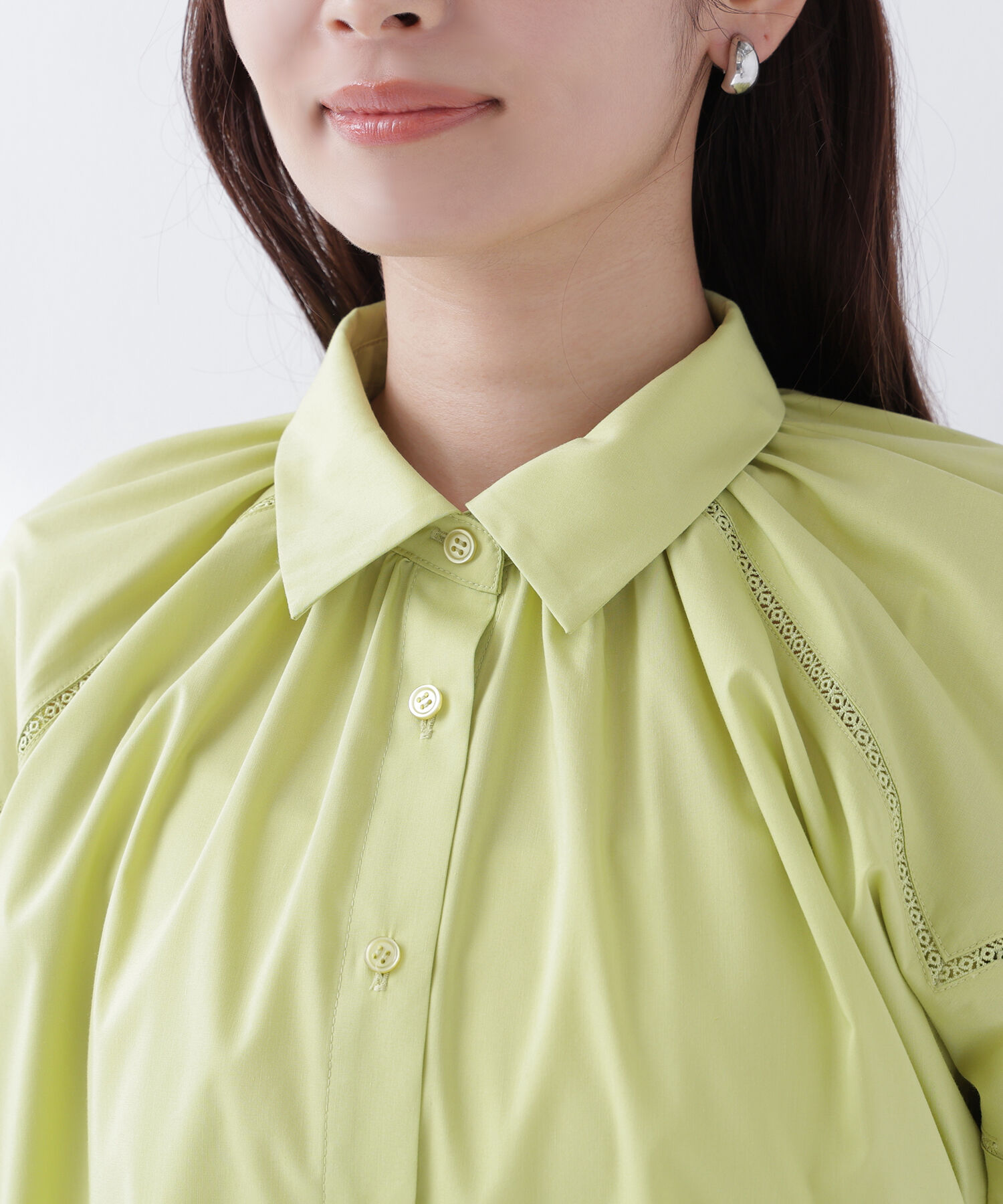  「パフスリーブレースブラウス」|シャツ・ブラウス|