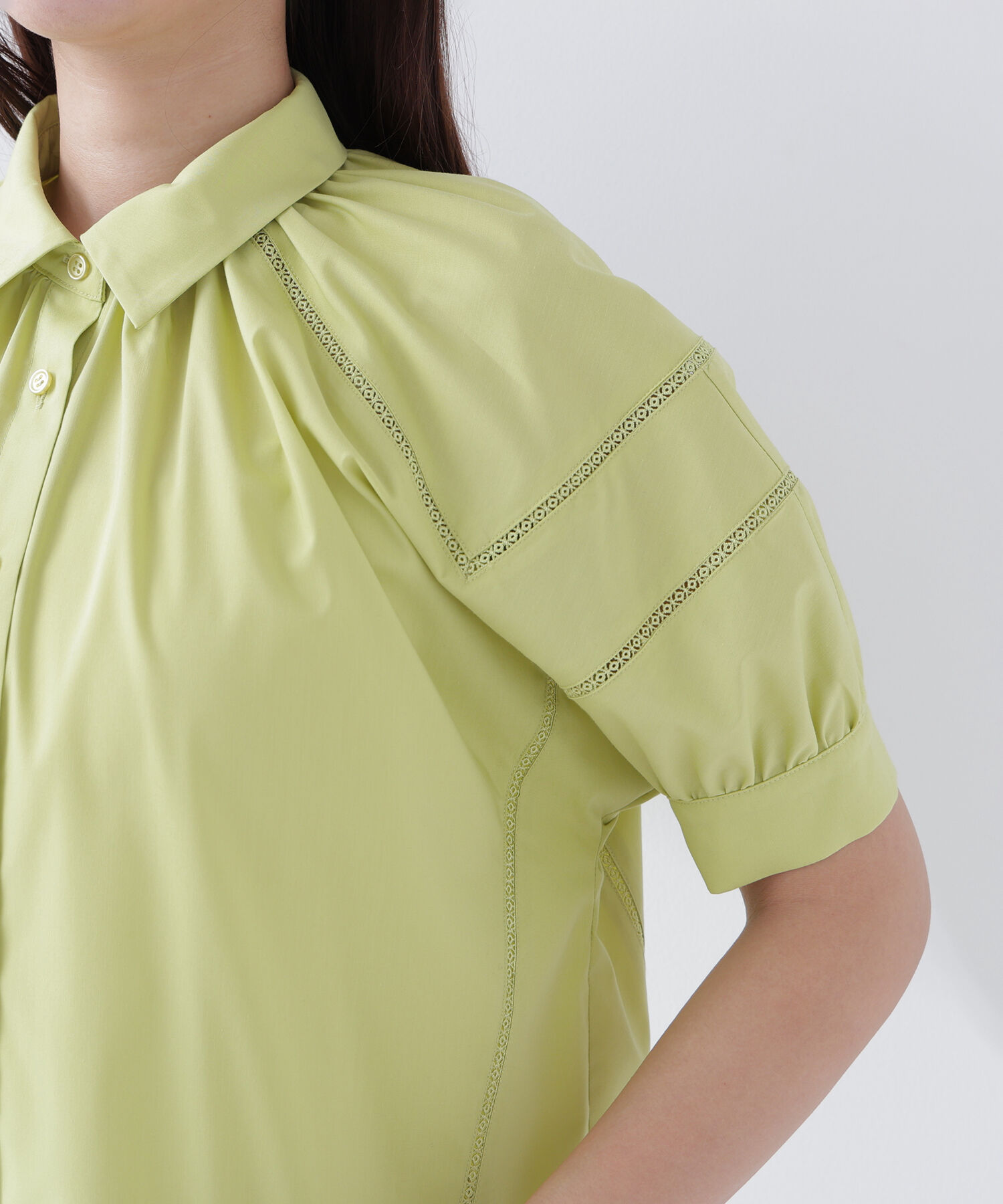  「パフスリーブレースブラウス」|シャツ・ブラウス|