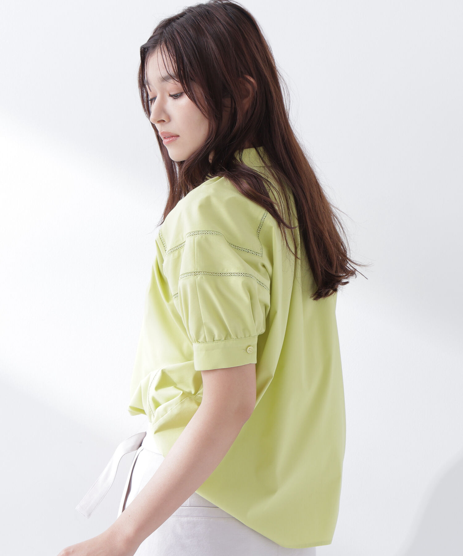  「パフスリーブレースブラウス」|シャツ・ブラウス|