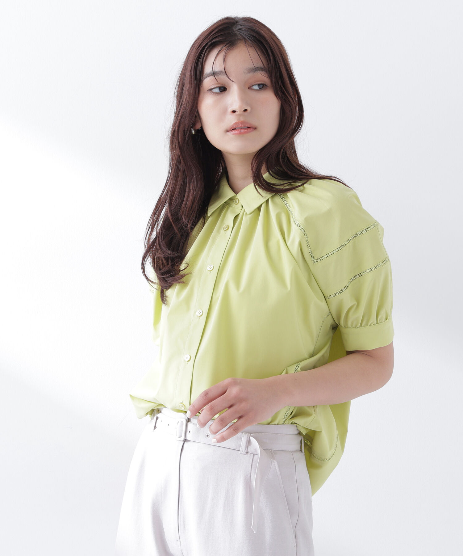  「パフスリーブレースブラウス」|シャツ・ブラウス|