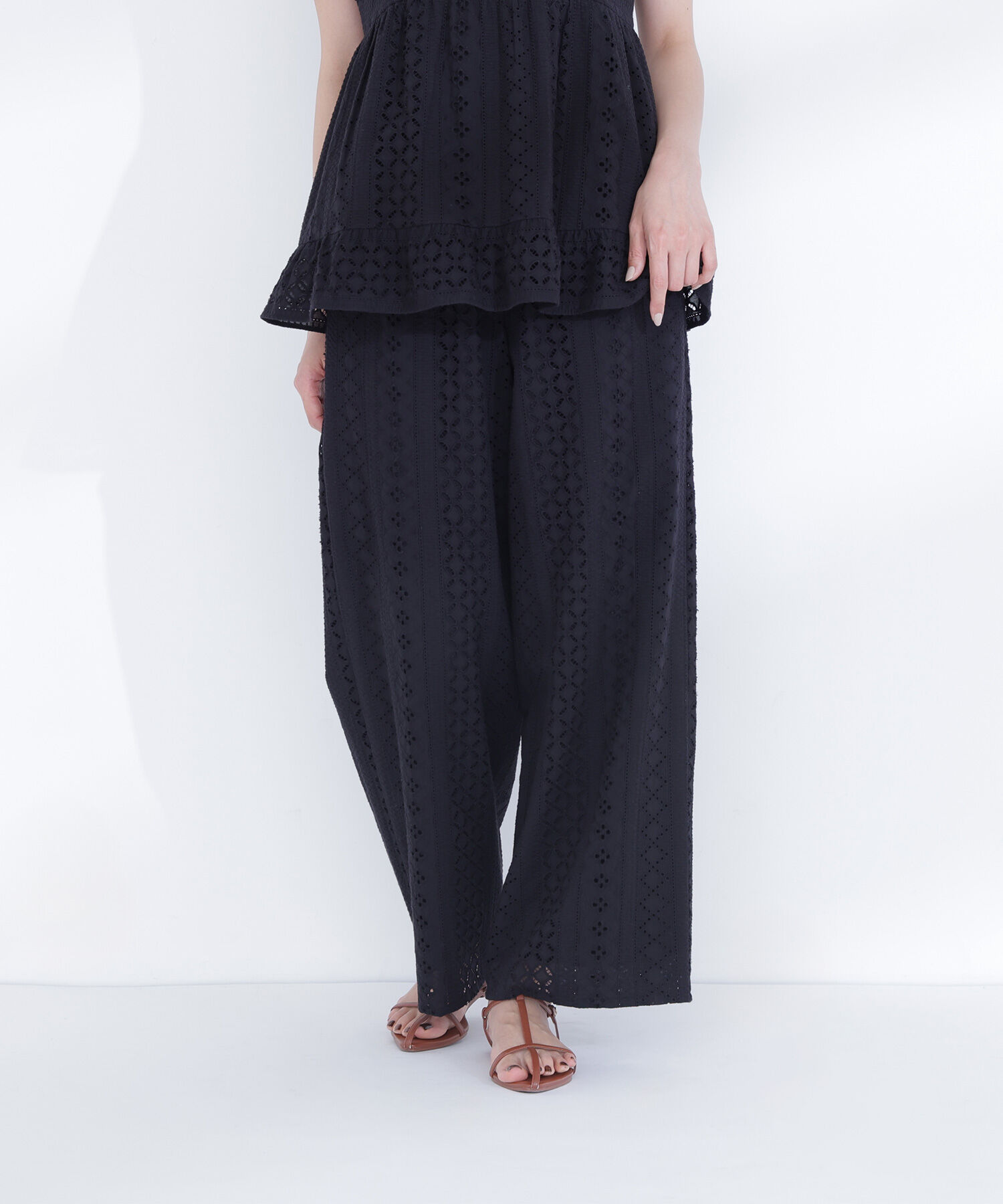  「パッチワークレース SETUP ストレートパンツ」|その他|