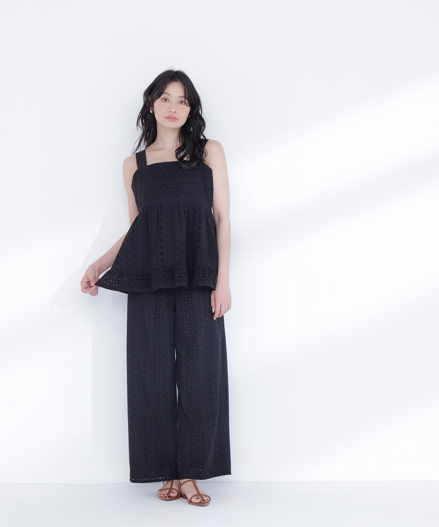  「パッチワークレース SETUP ストレートパンツ」|その他|