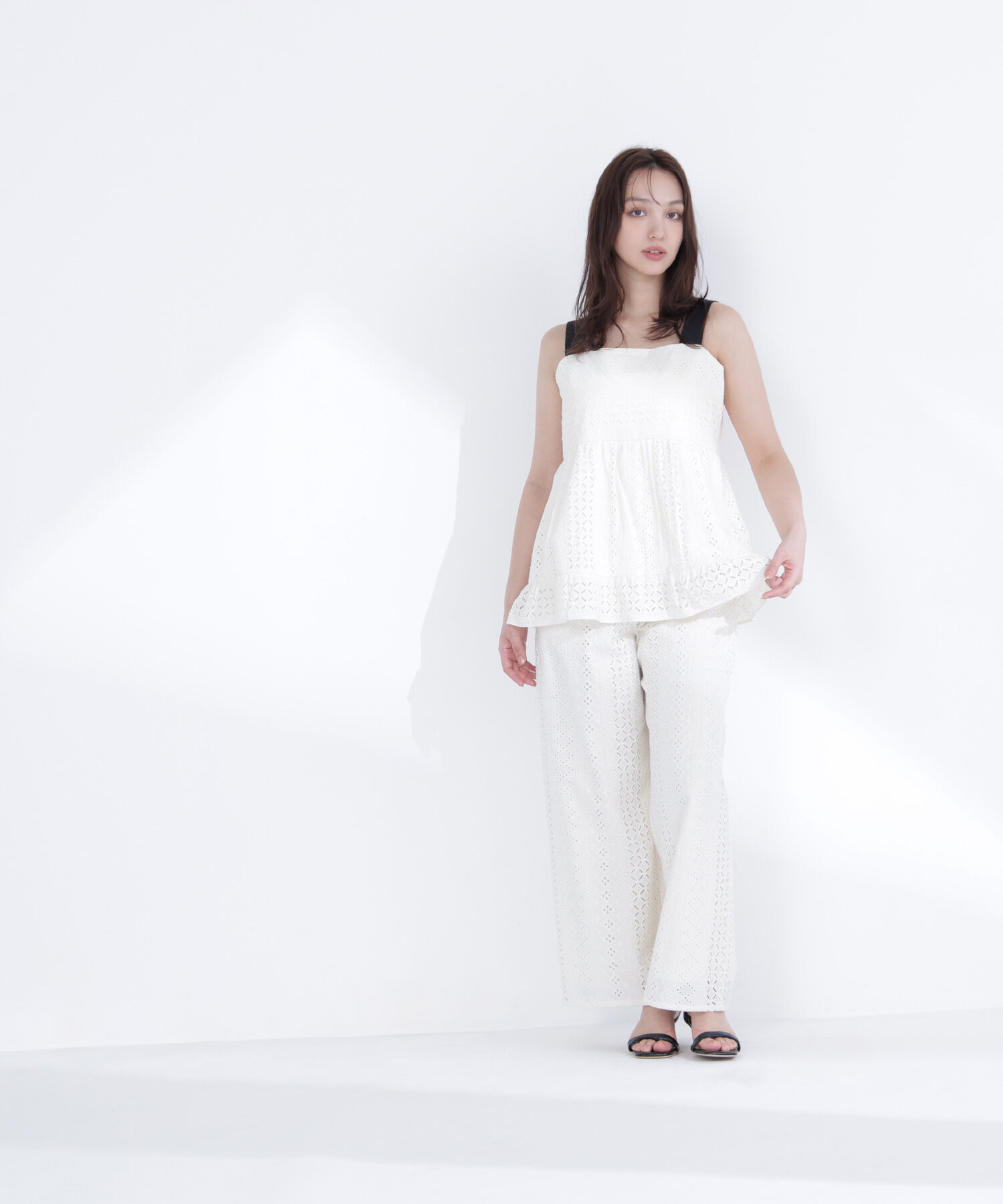  「パッチワークレース SETUP ストレートパンツ」|その他|